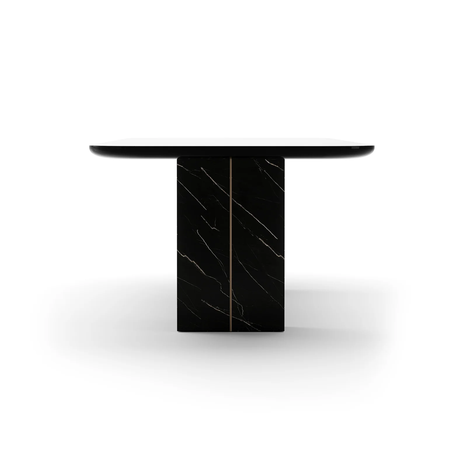 Overlap Rectangle Dining Table Dark — view 6