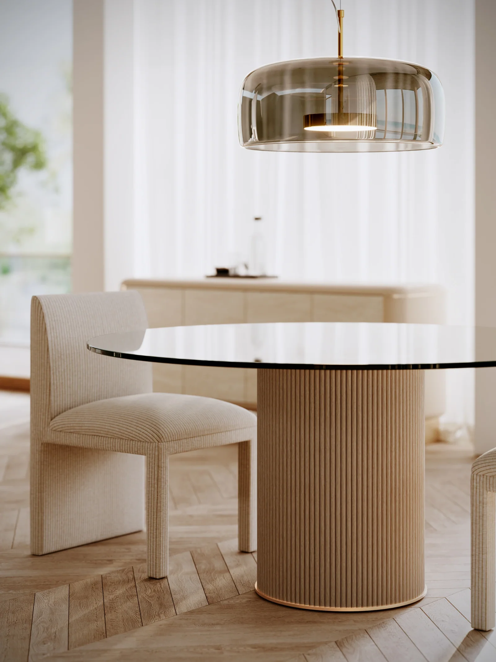 Rhythm Round Glass Top Dining Tbl — view 3