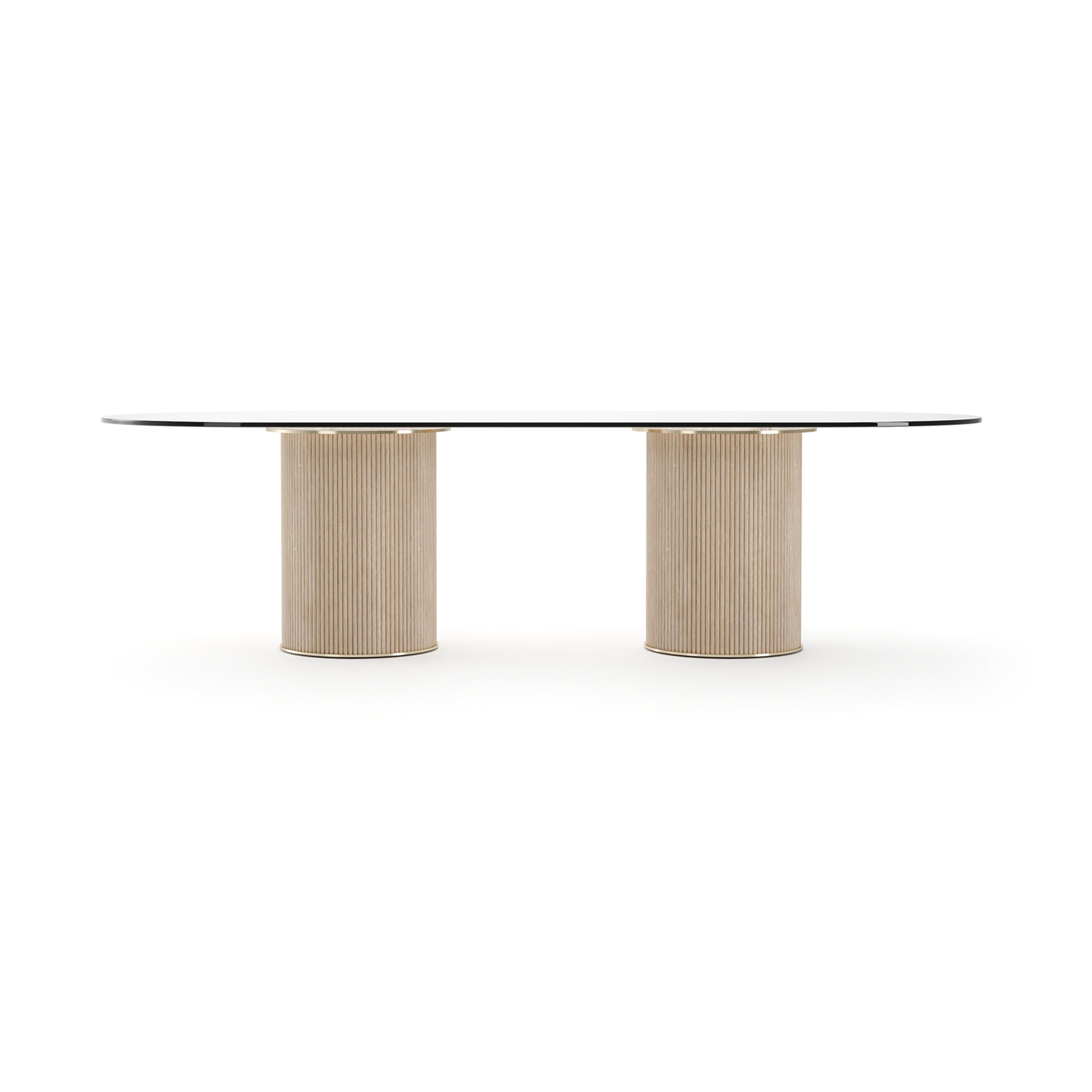Rhythm Oval Glass Top Dining Table