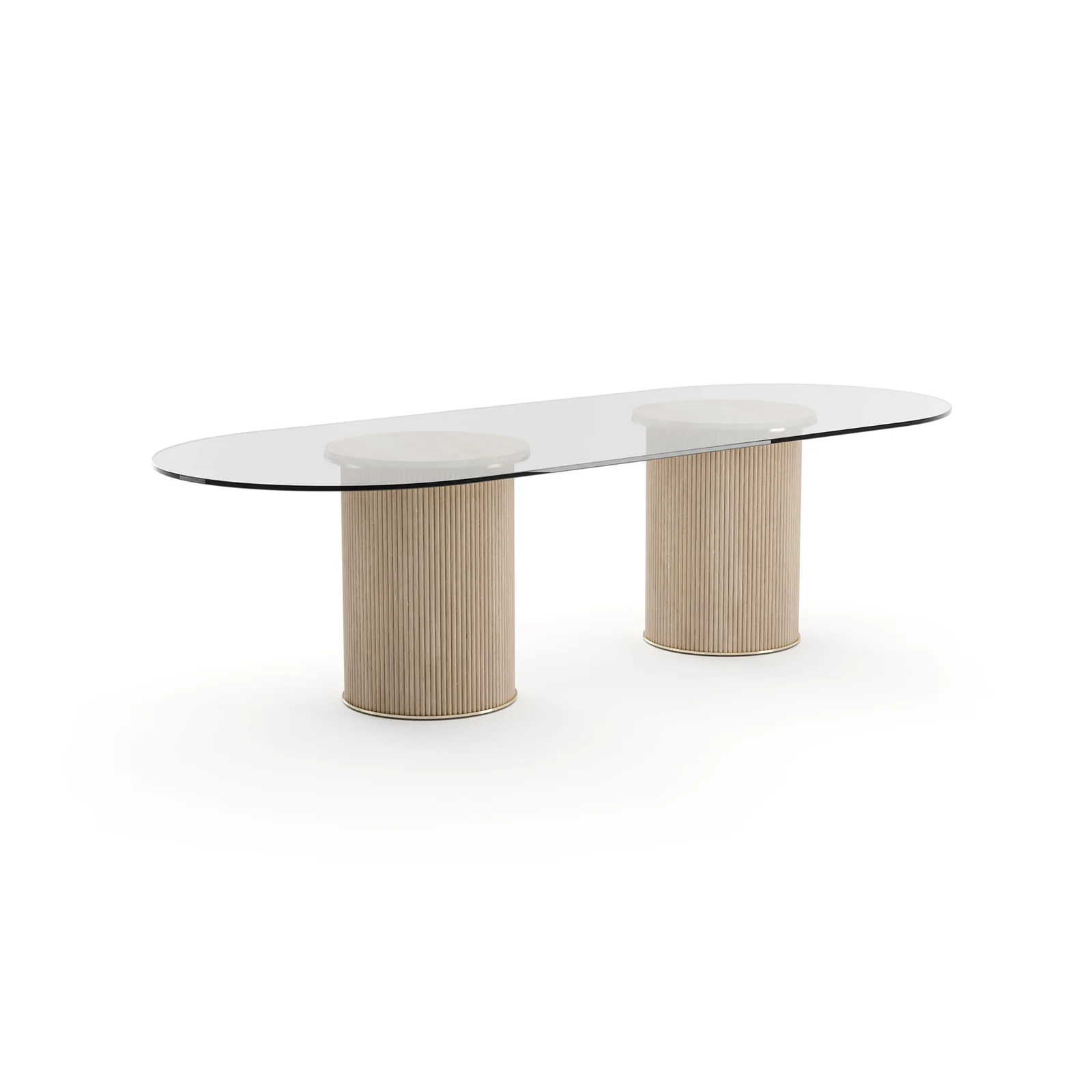 Rhythm Oval Glass Top Dining Table — view 2