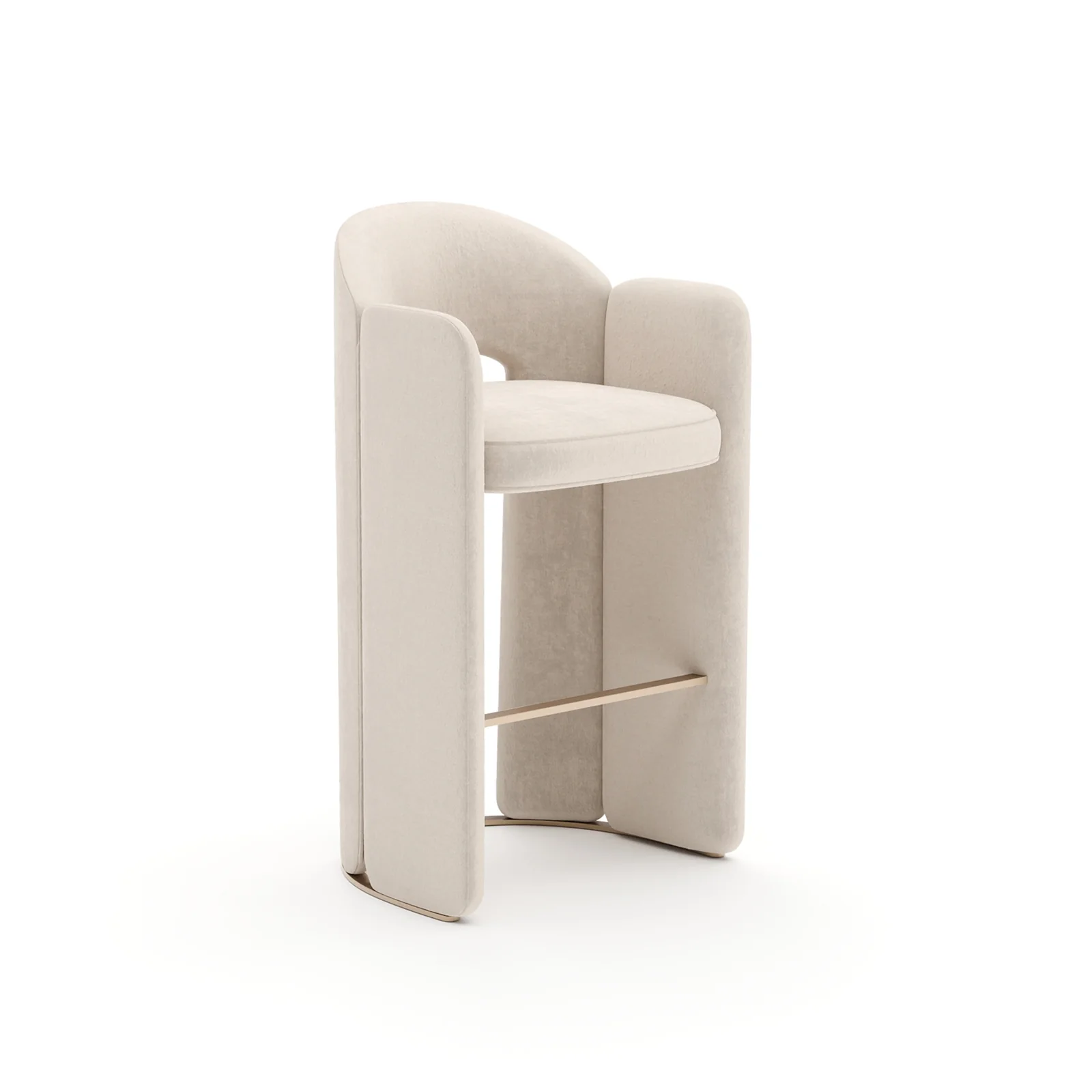 Overlap Bar Stool Ivory — view 4