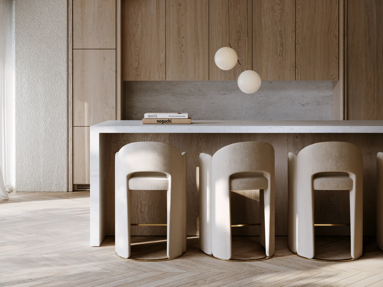 Overlap Counter Stool Ivory — view 2