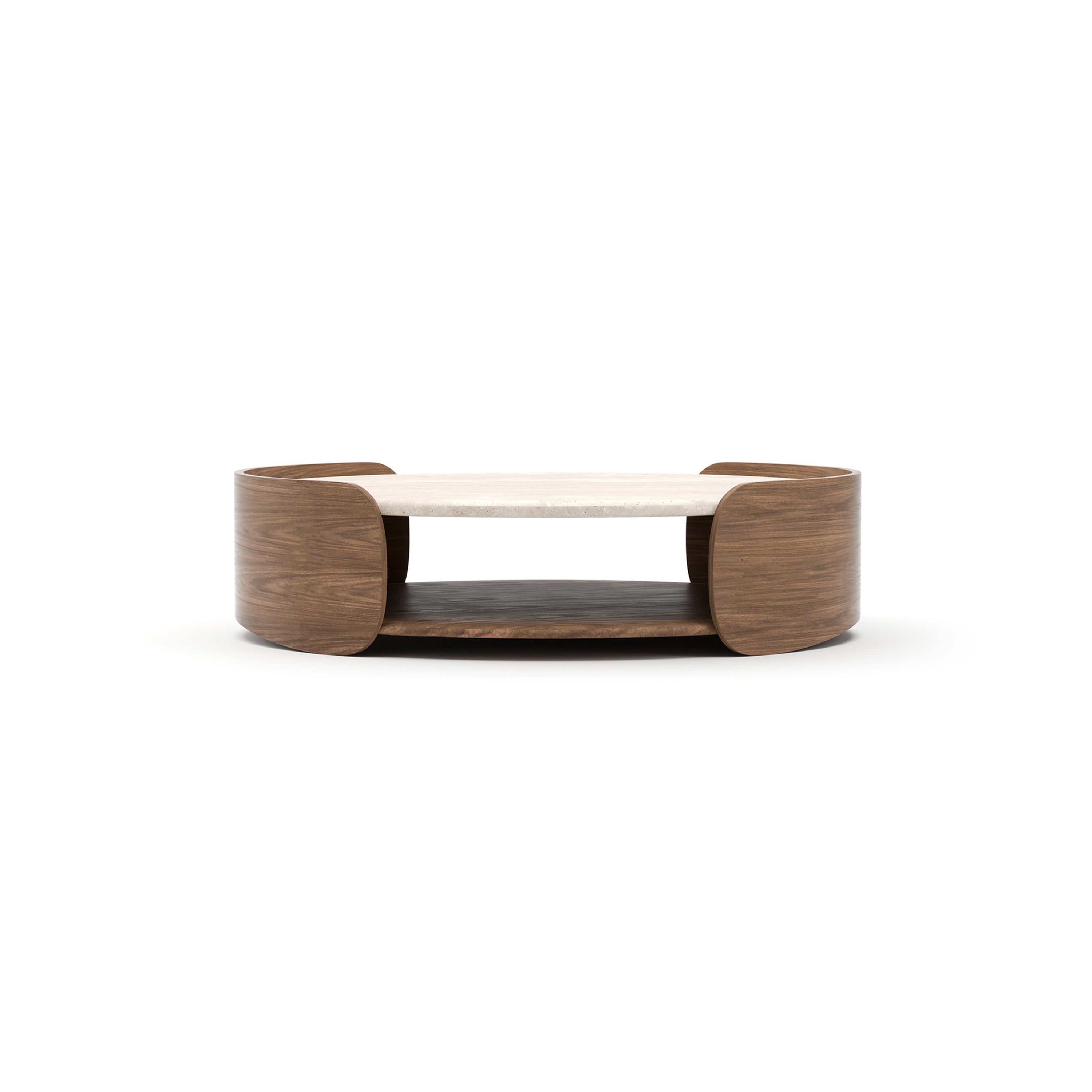 Fleur Open Cocktail Table W/Wood Shelf