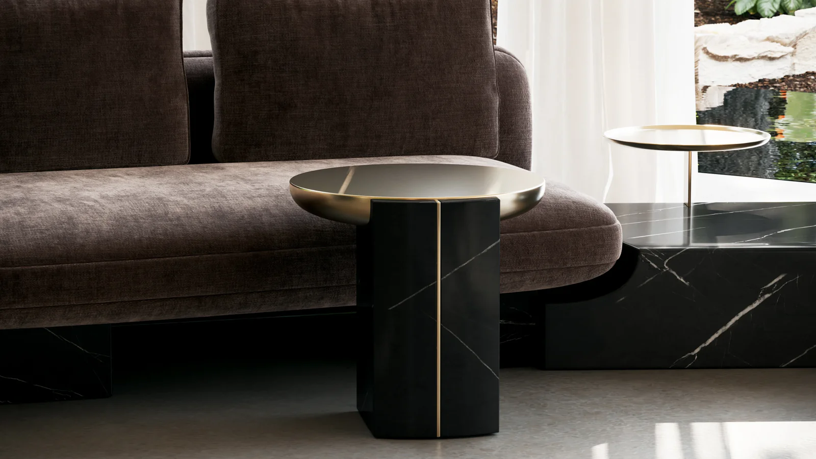 Overlap Round Side Table Dark — view 4