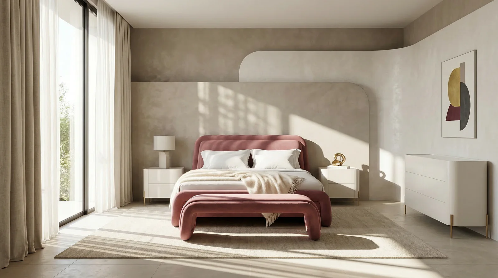 Bold King Bed - Dusty Rose — view 2