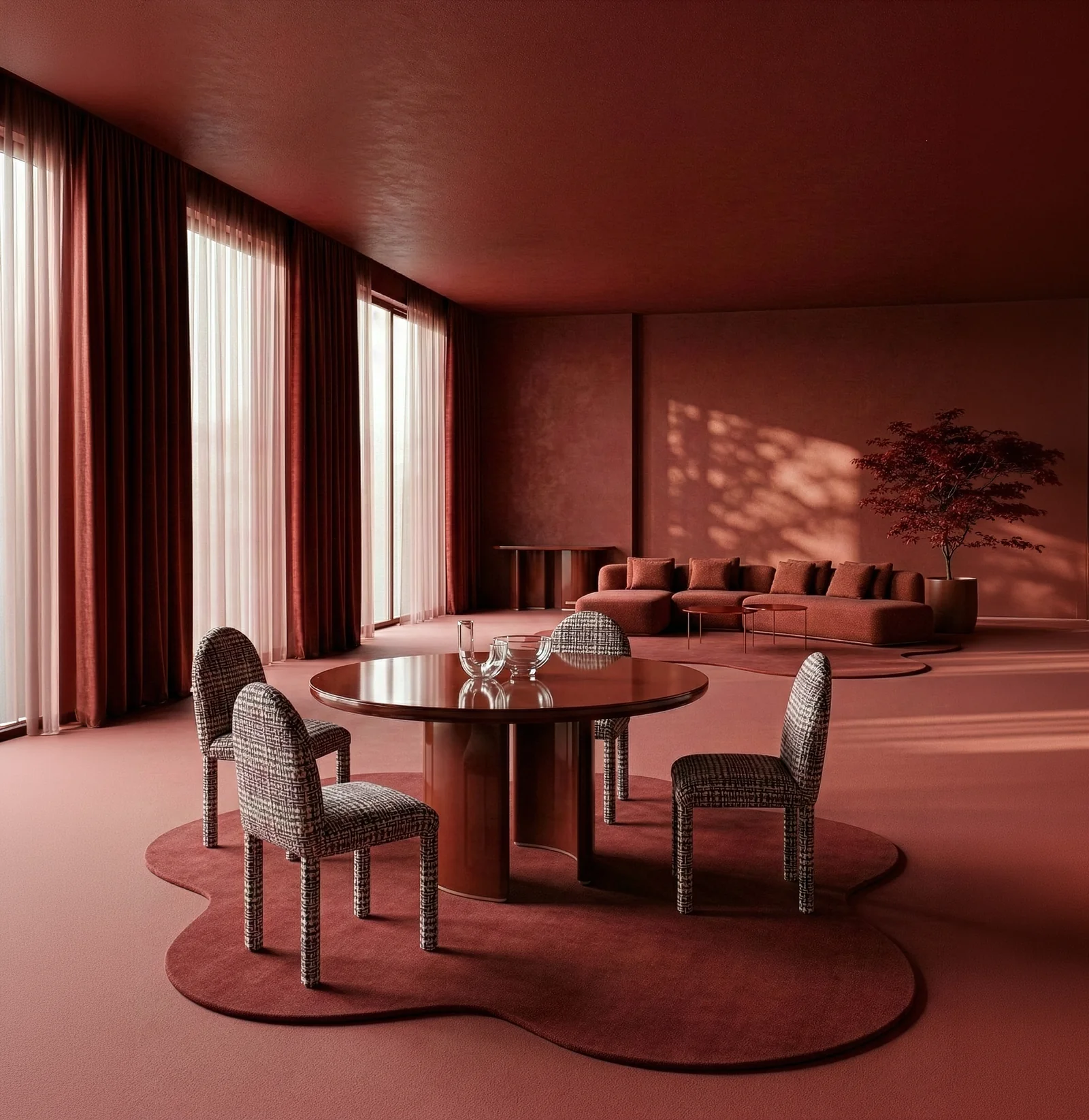 Tobie Round Dining Table - Rouge — view 2