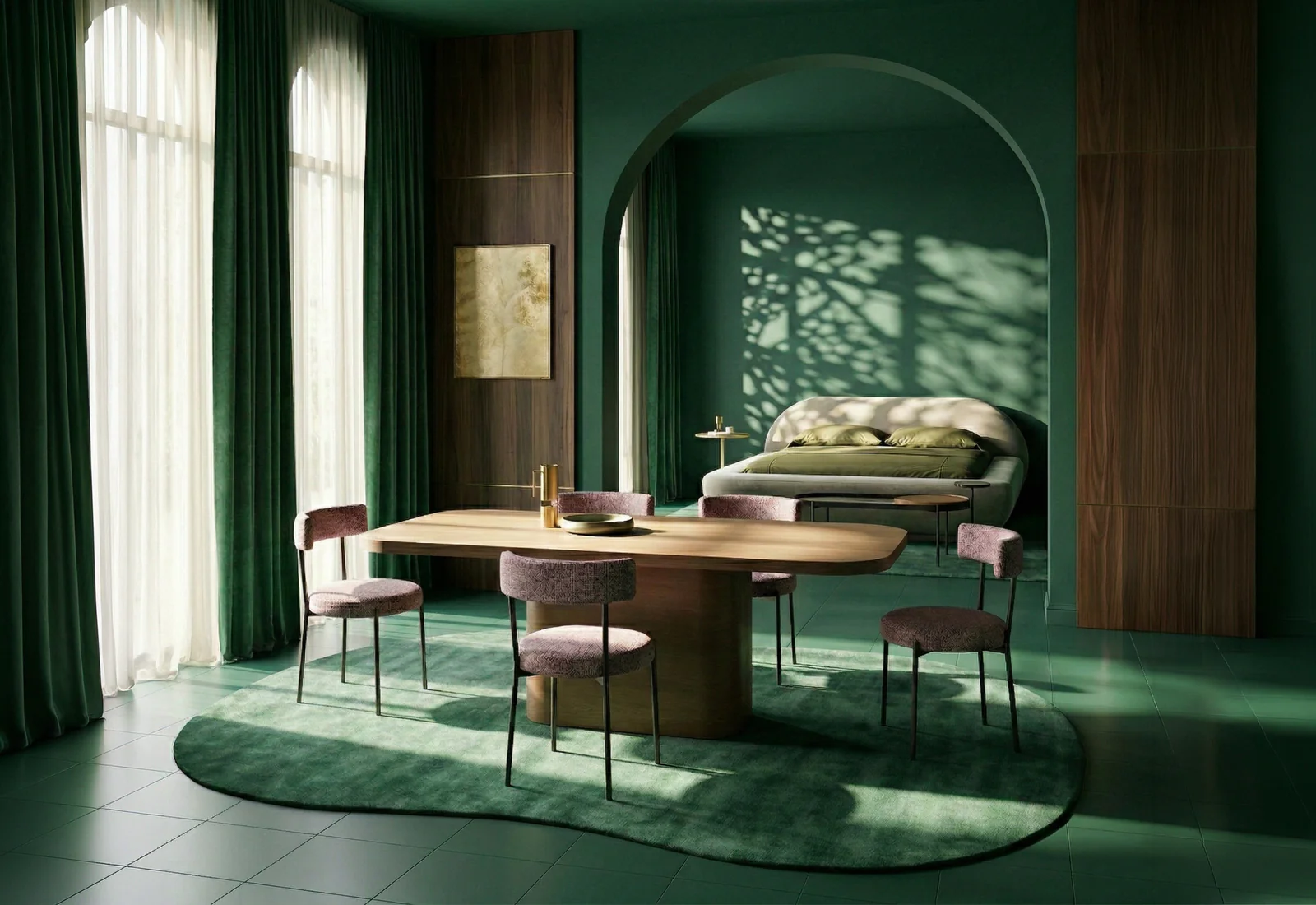 Atom Dining Table - Chocolate Nougat — view 4