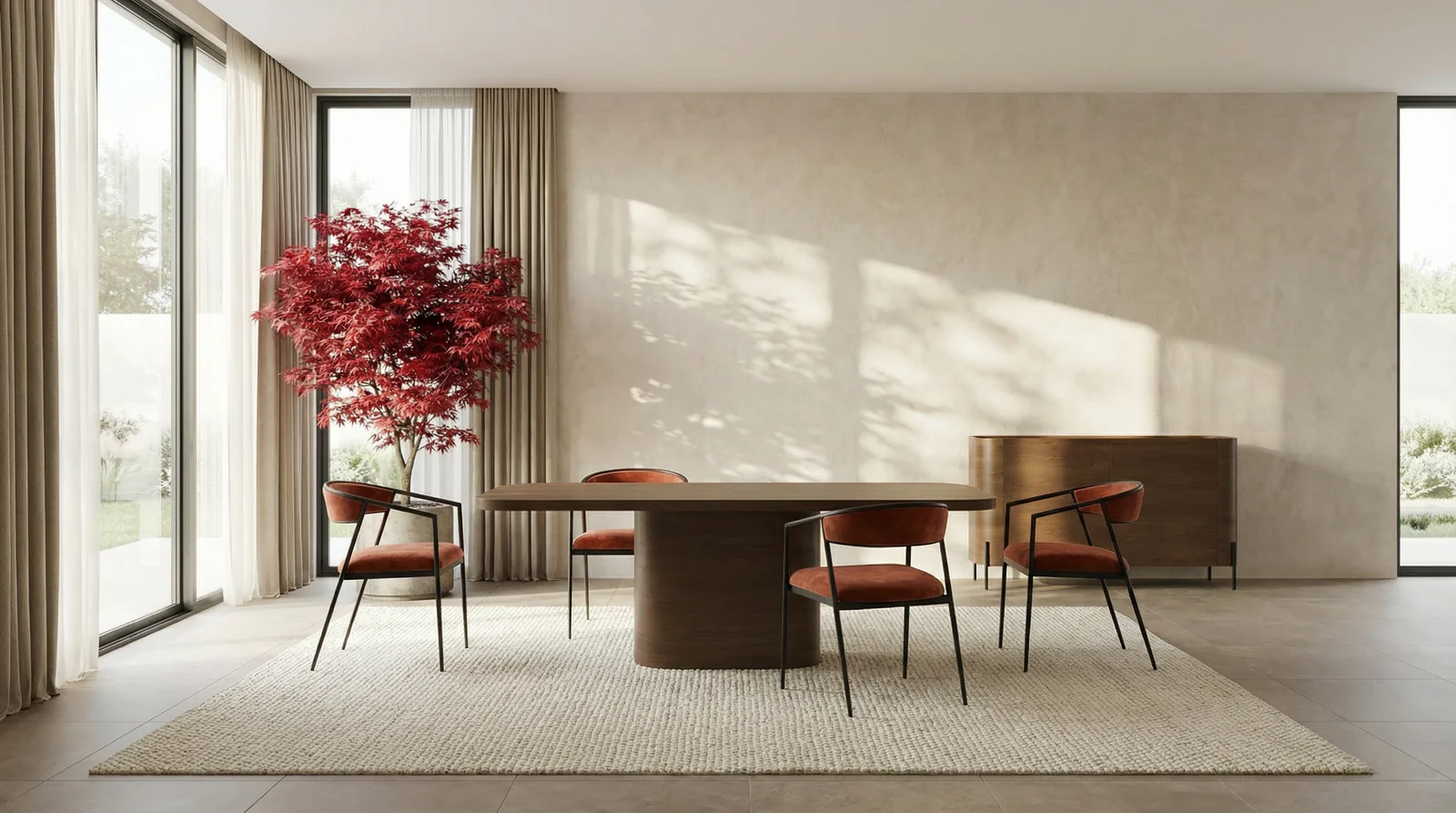 Atom Dining Table - Chocolate Nougat — view 7
