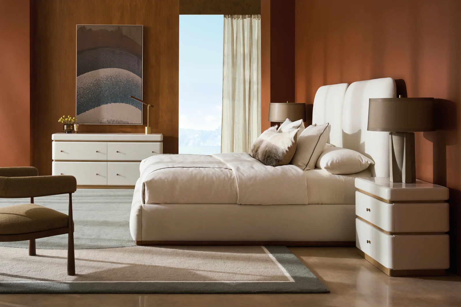 Malta Upholstered King Bed — view 3
