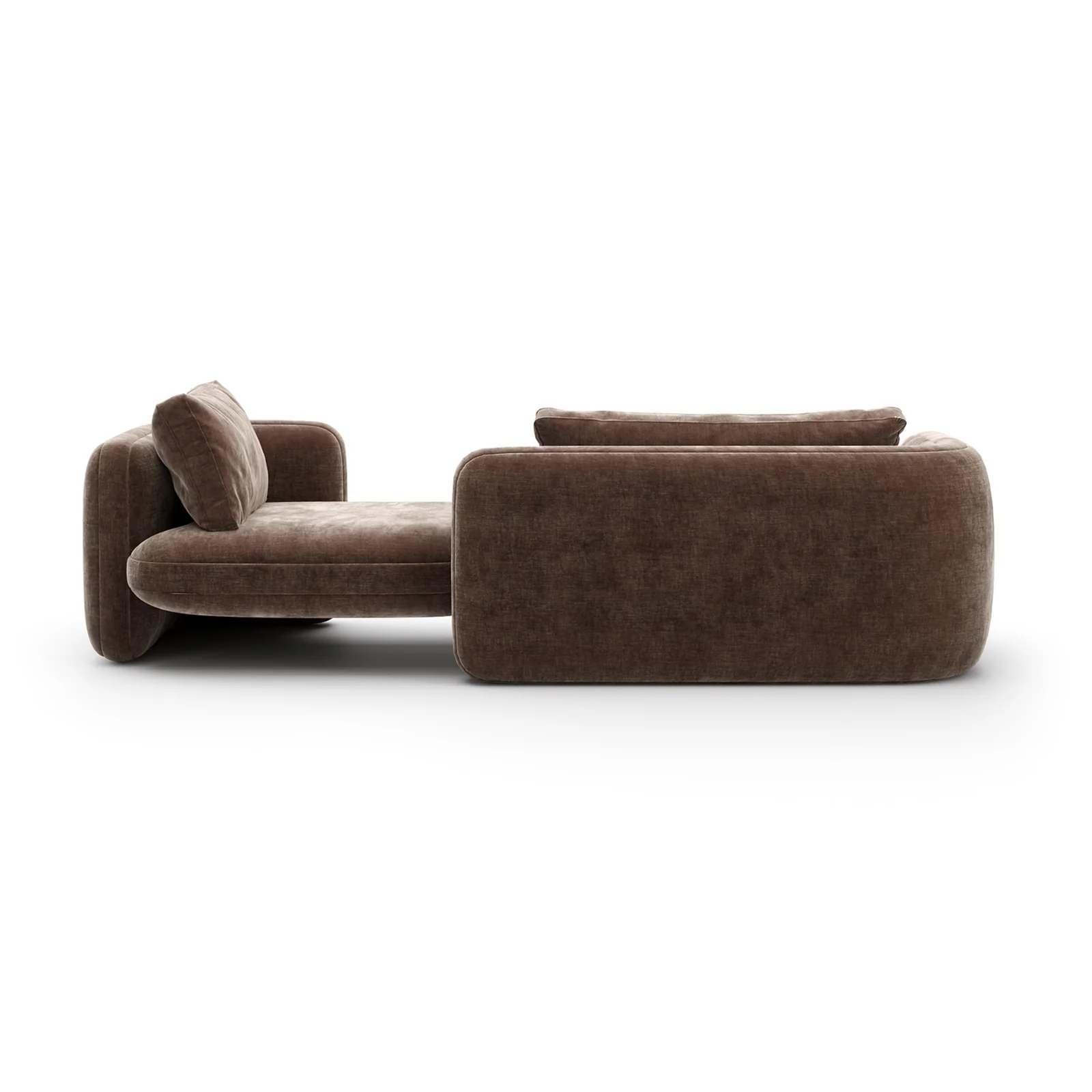 Overlap Bedroom Chaise Dark Taupe — view 4