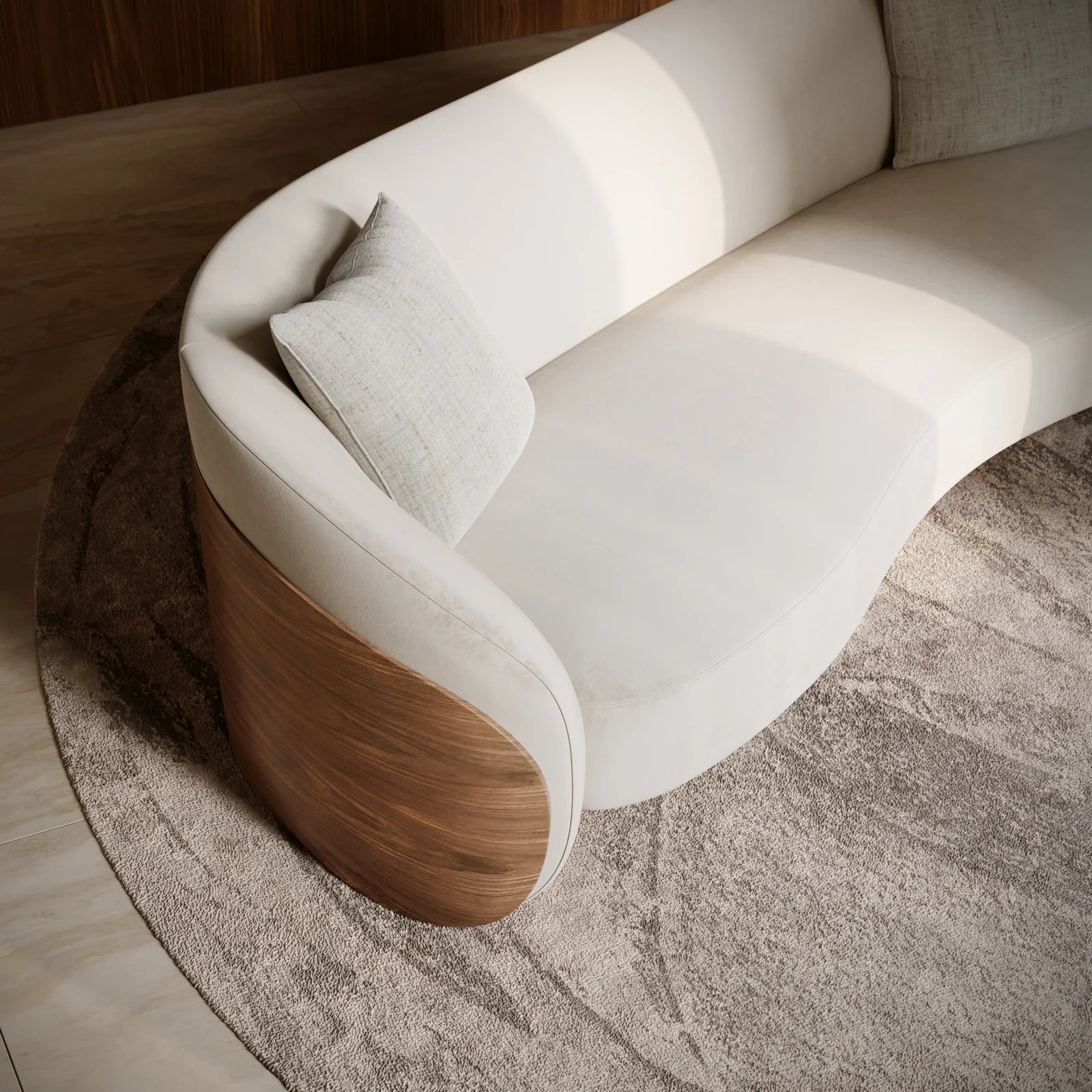 Fleur Wood Back Sofa — view 3