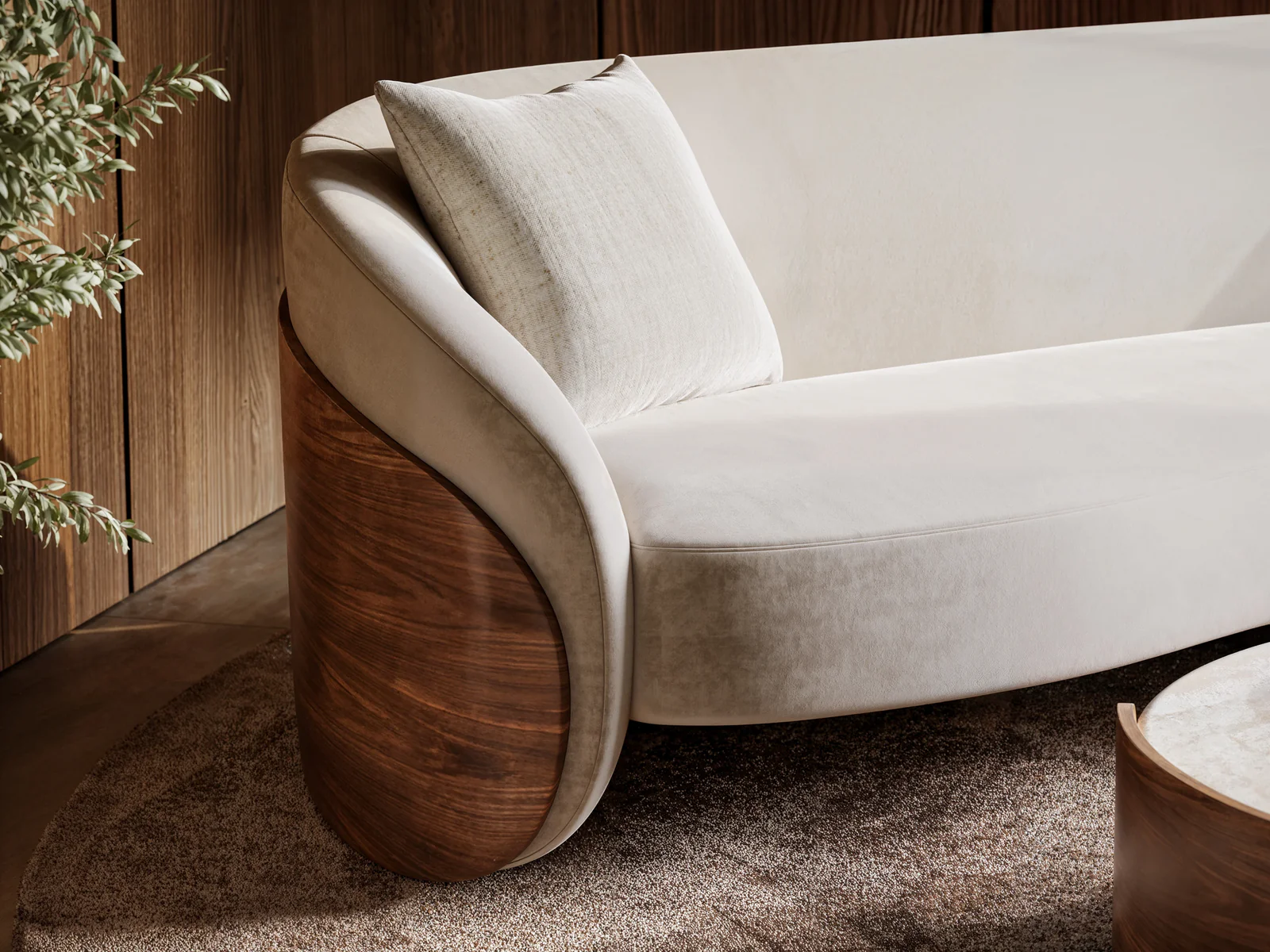Fleur Wood Back Sofa — view 4