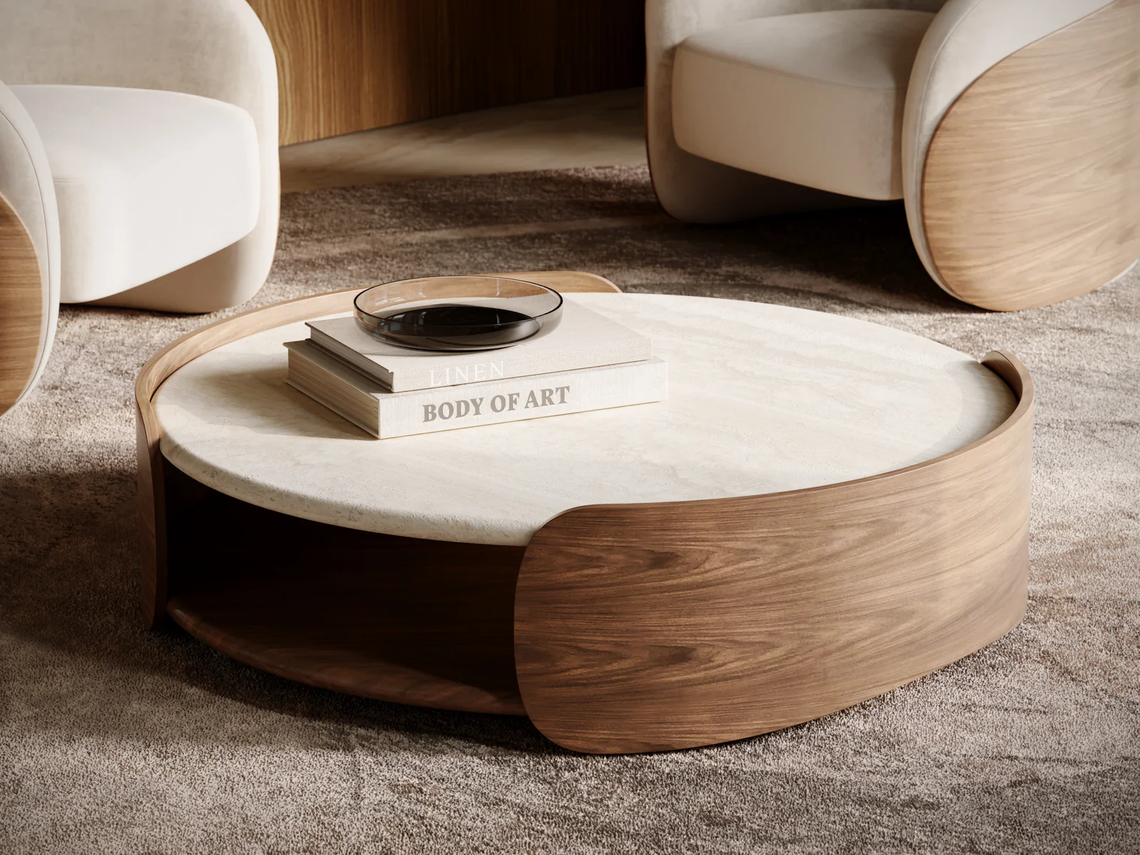 Fleur Wood Back Lounge Chair — view 3
