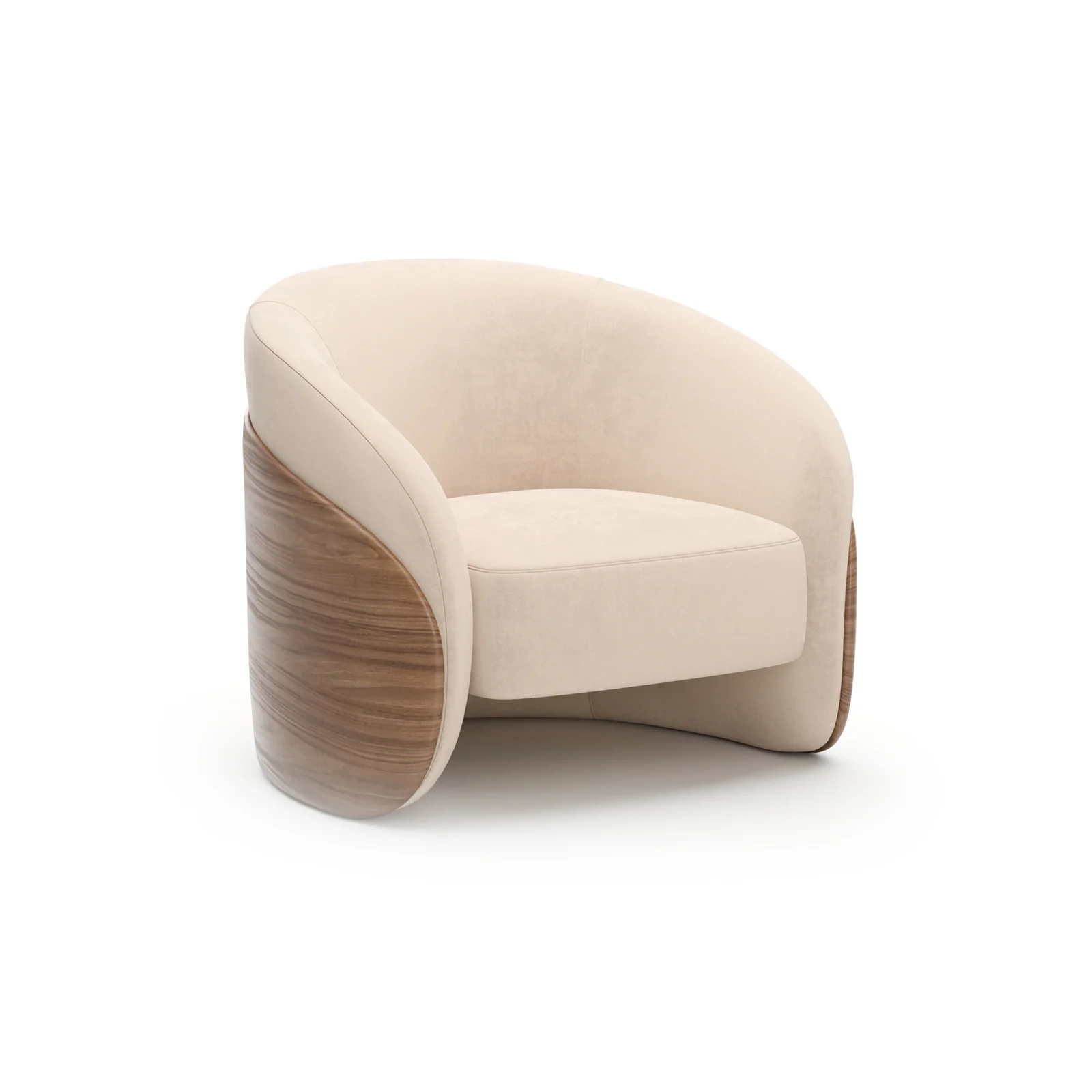 Fleur Wood Back Lounge Chair — view 4