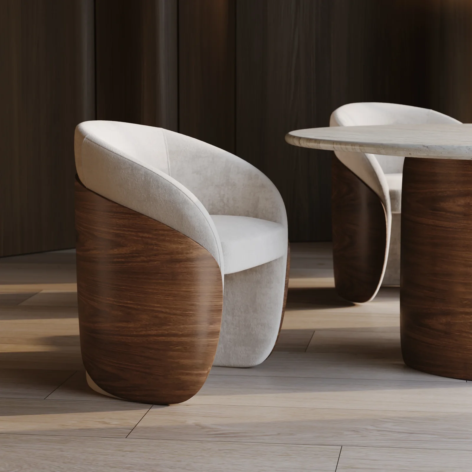 Fleur Wood Back Dining Chair — view 3