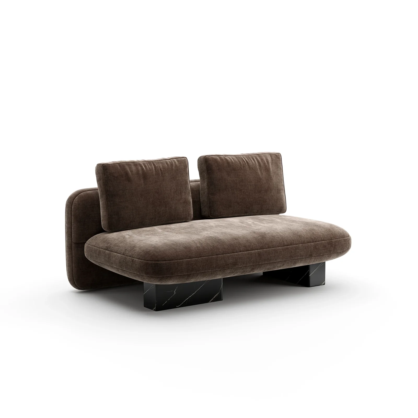 Overlap Armless Loveseat Dk Taupe — view 4