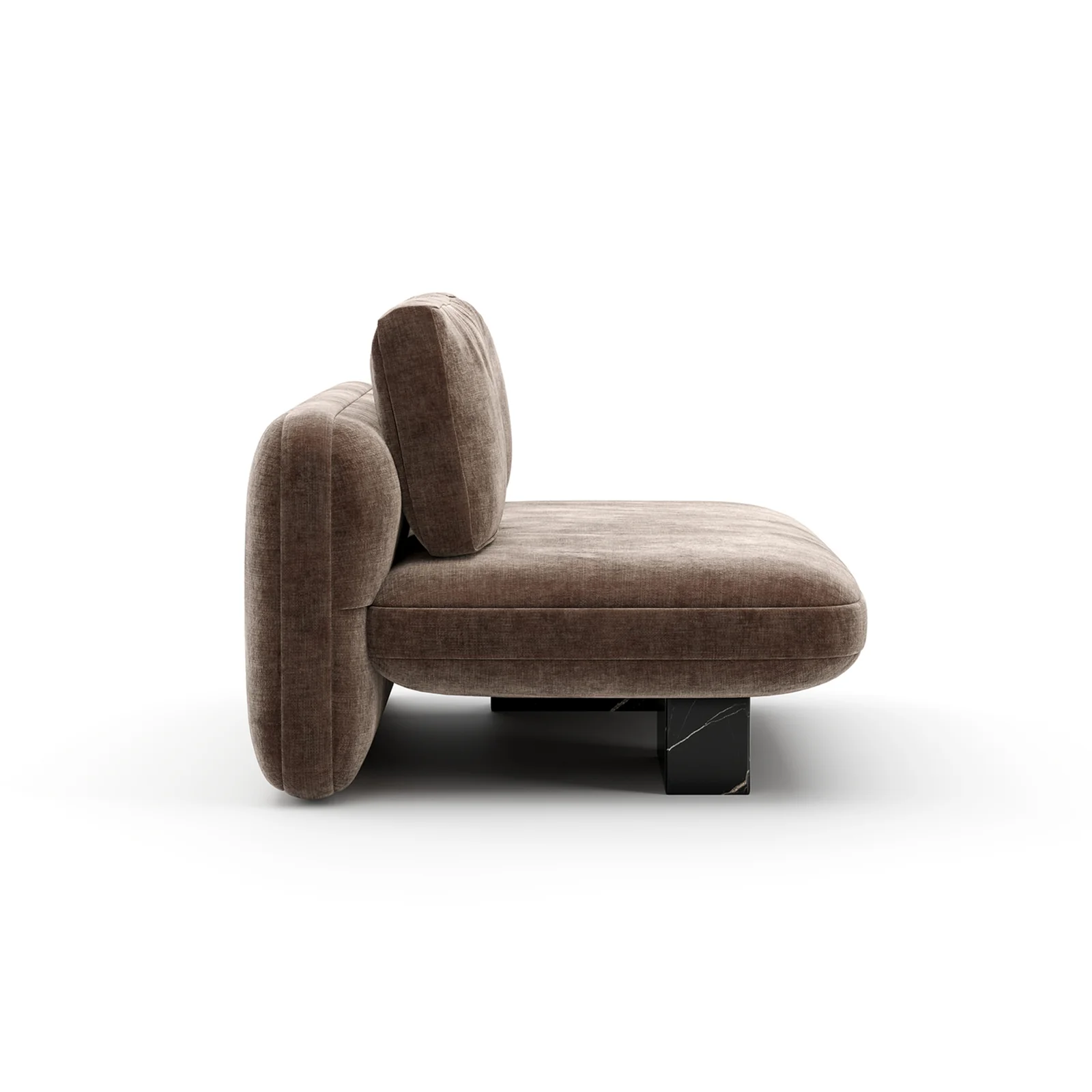 Overlap Armless Loveseat Dk Taupe — view 5