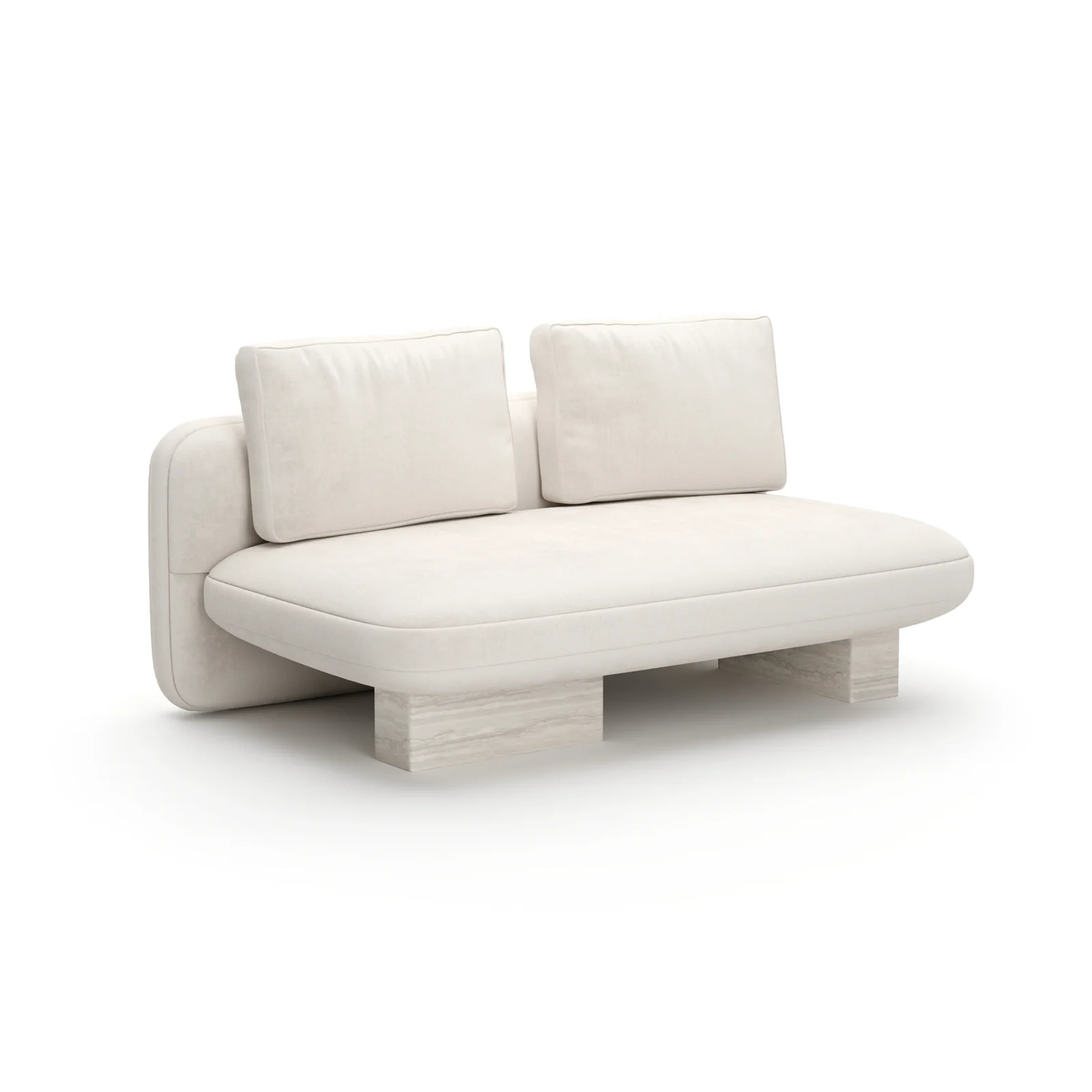 Overlap Armless Loveseat Ecru — view 3