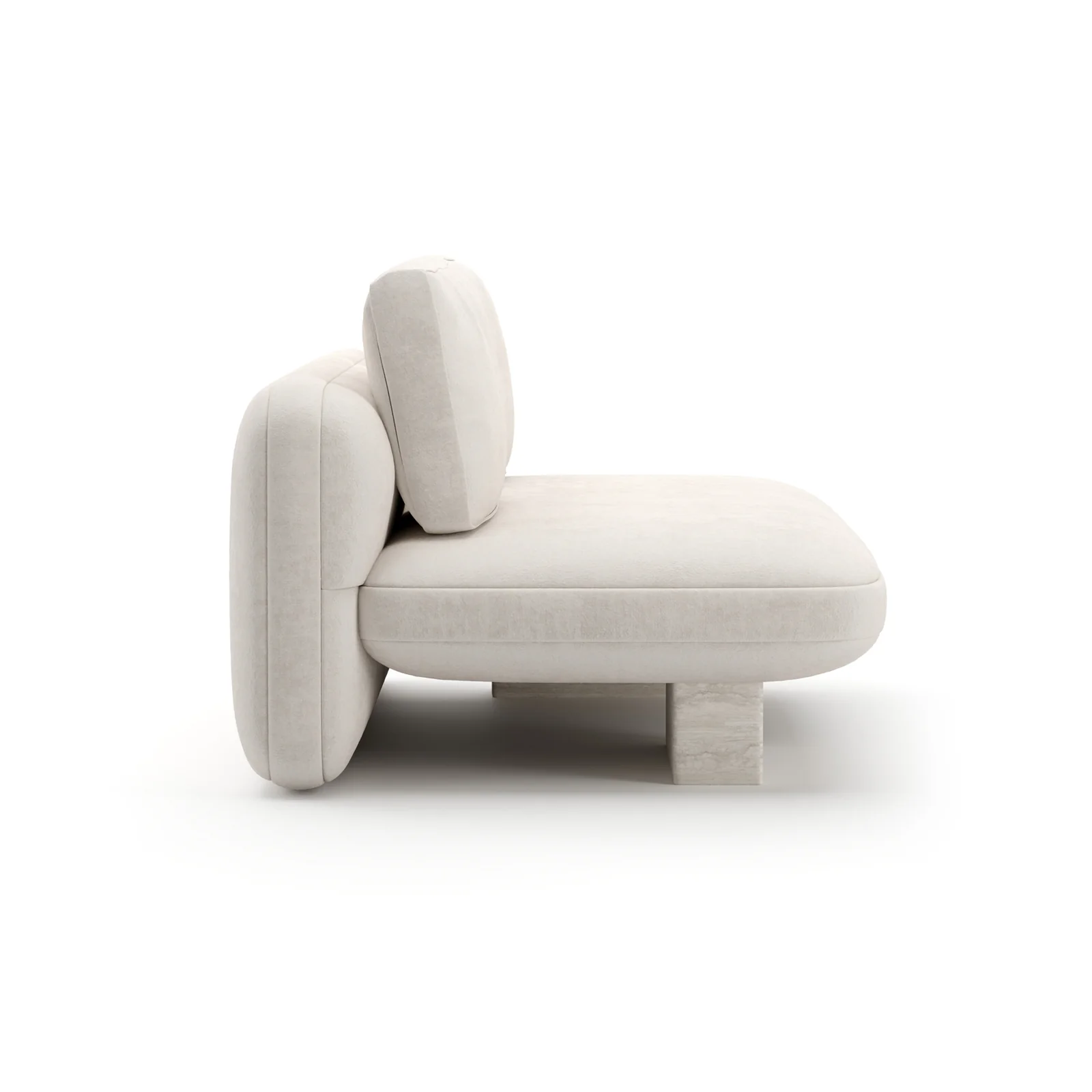 Overlap Armless Loveseat Ecru — view 4