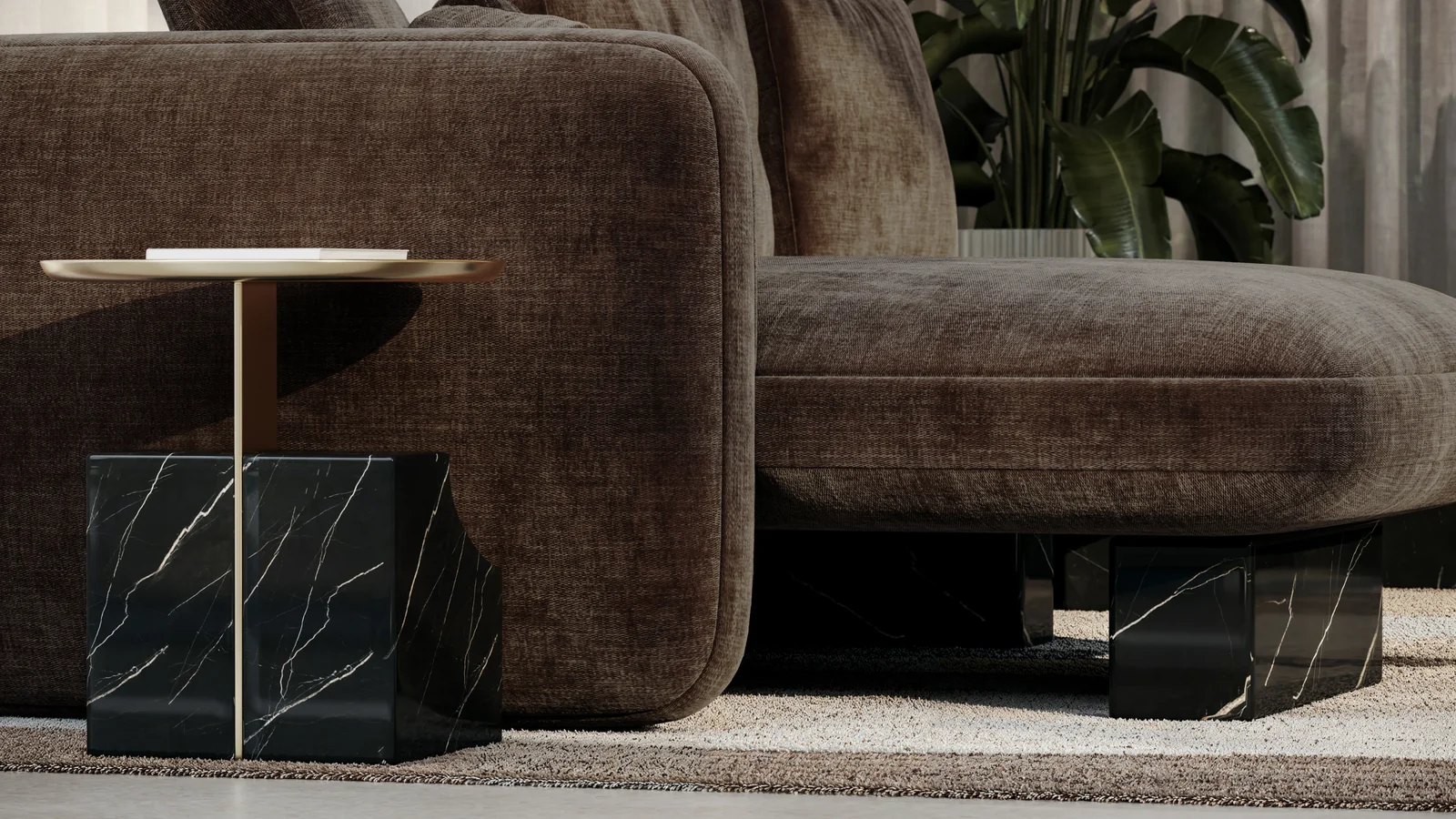 Overlap Laf Chaise Dark Taupe — view 3