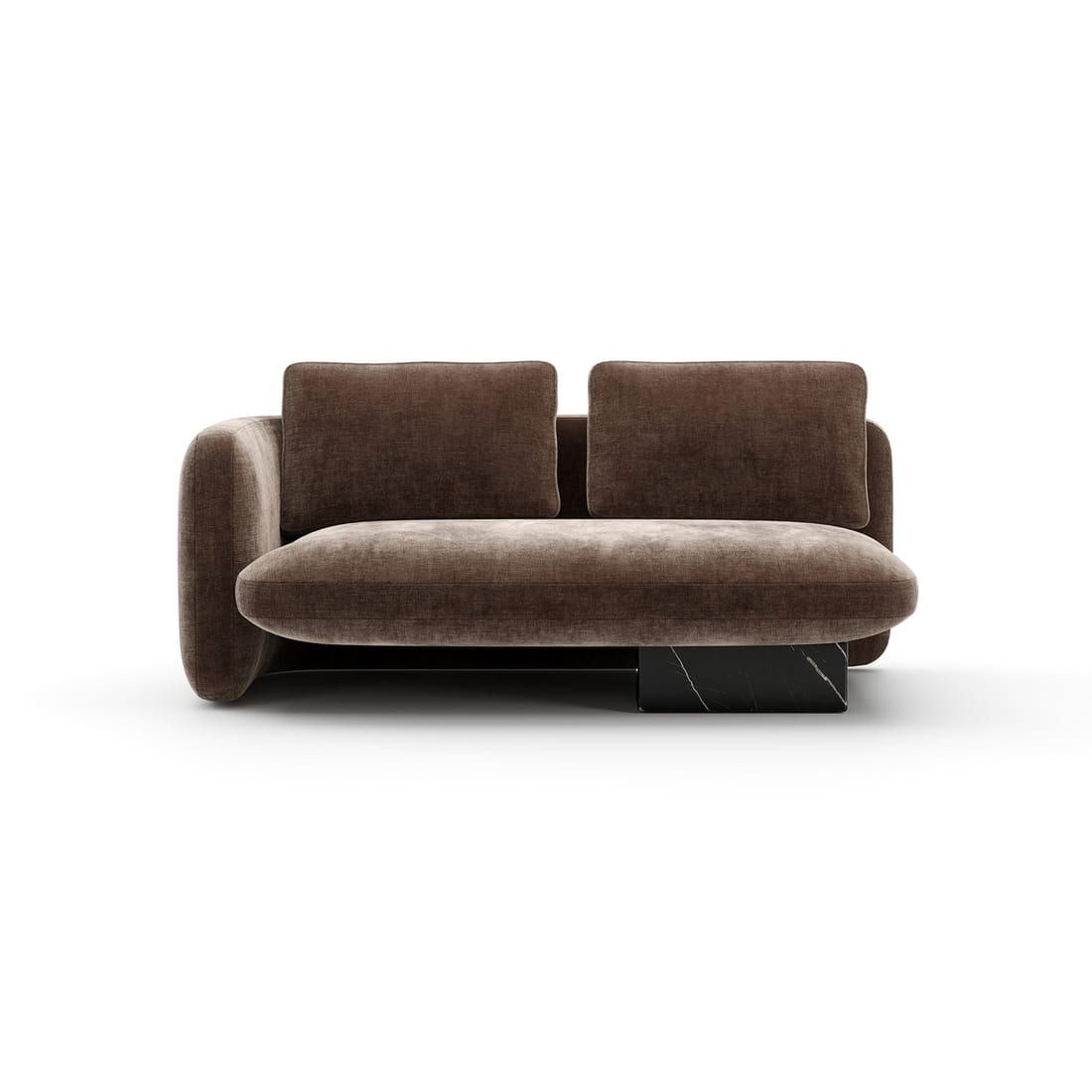 Overlap Laf Loveseat Dark Taupe