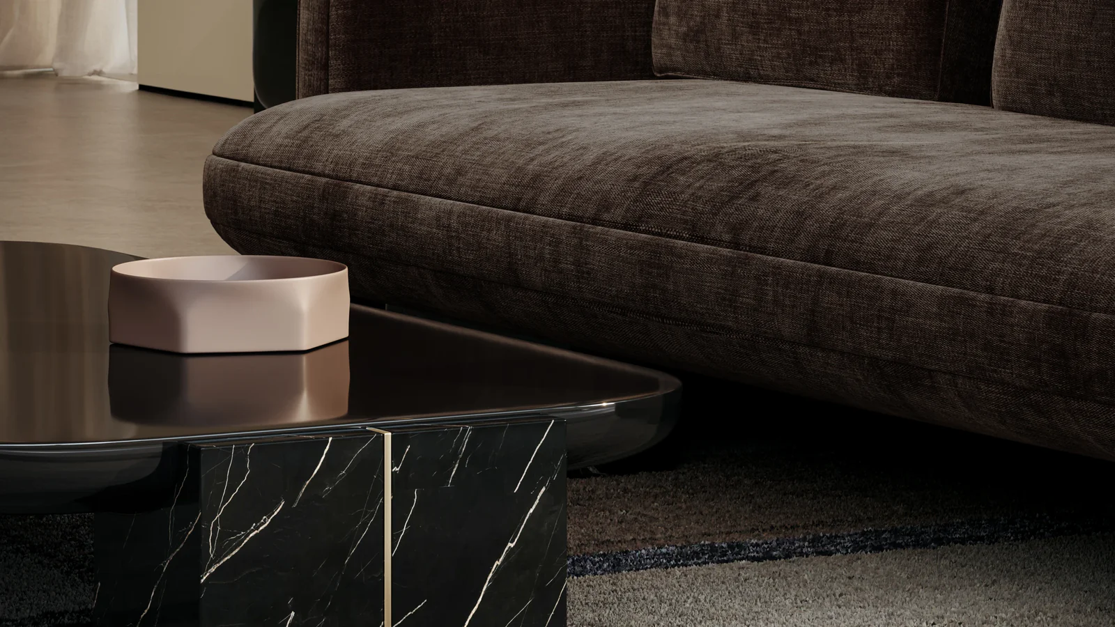 Overlap Laf Loveseat Dark Taupe — view 3