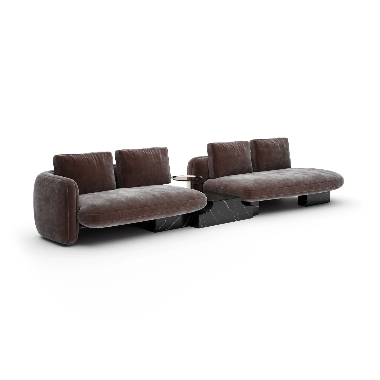 Overlap Right Bumper Sectional Dk Taupe — view 2
