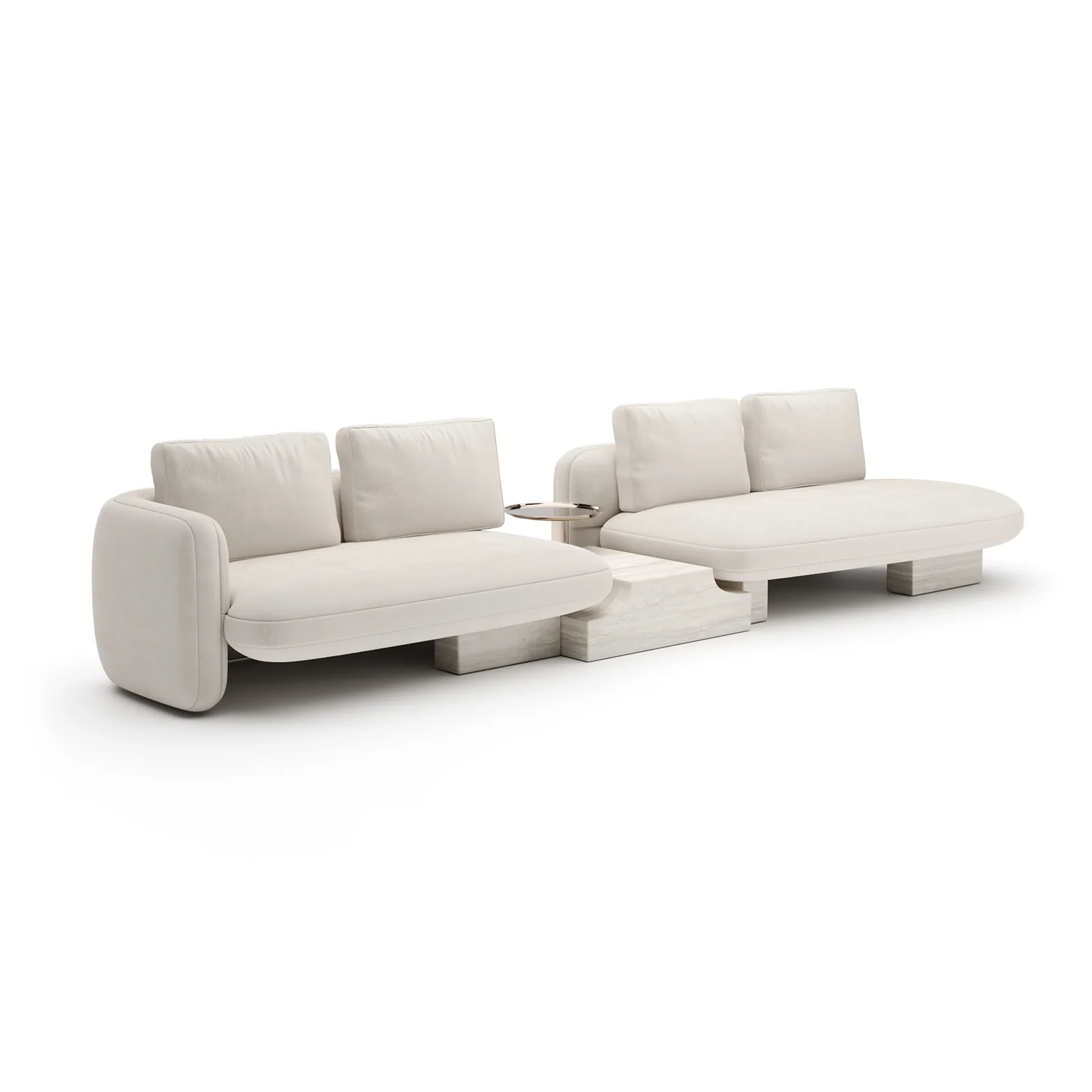 Overlap Right Bumper Sectional Ecru — view 2