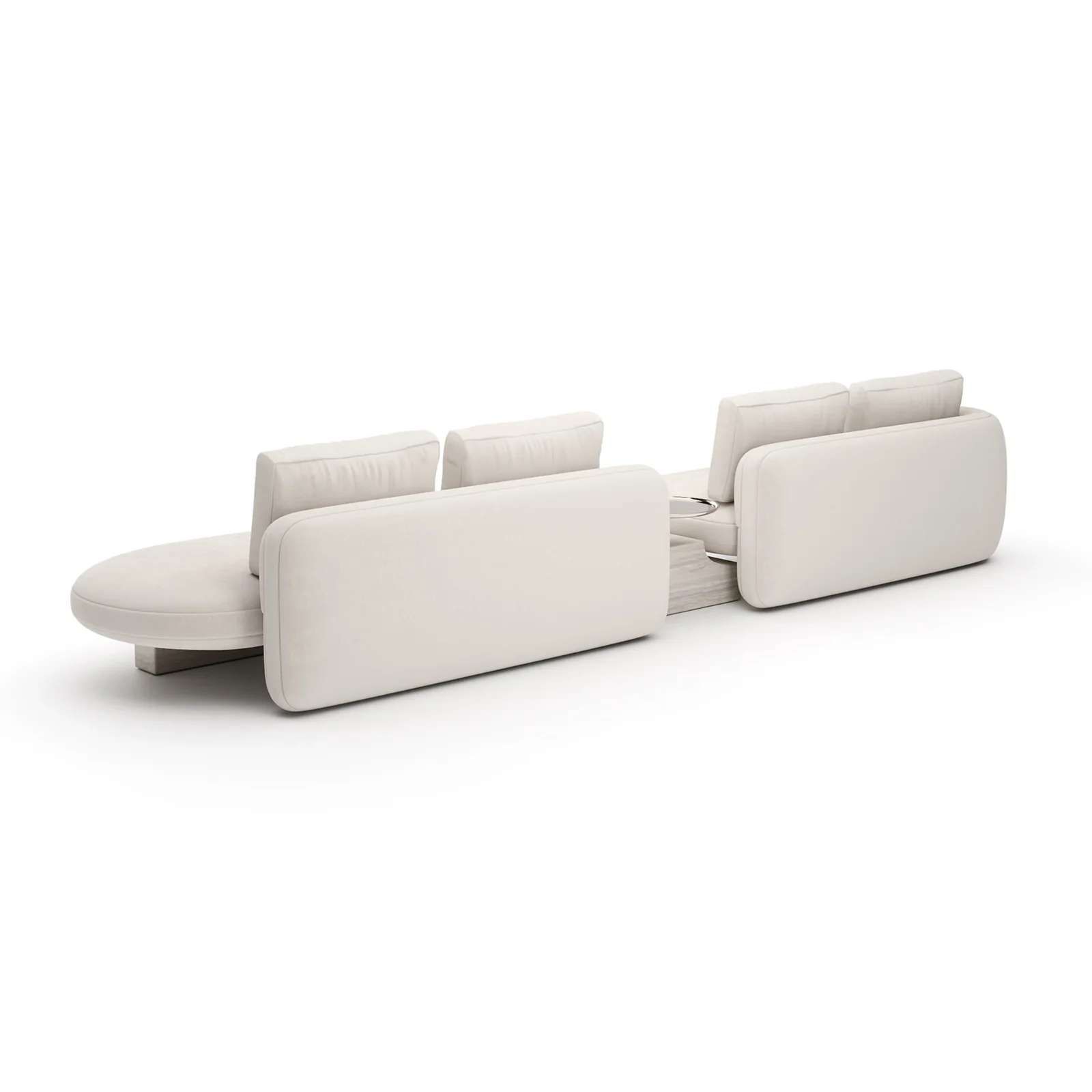 Overlap Right Bumper Sectional Ecru — view 4