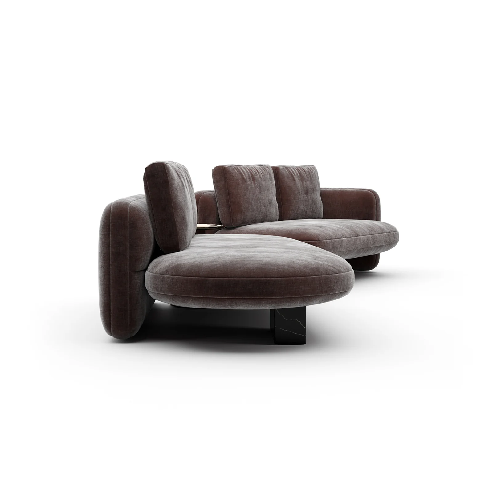 Overlap Left Bumper Sectional Dk Taupe — view 3