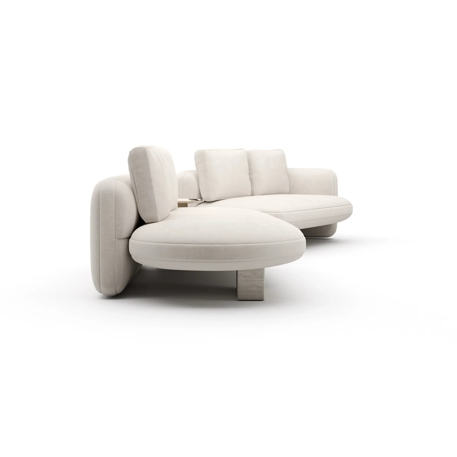Overlap Left Bumper Sectional Ecru — view 6
