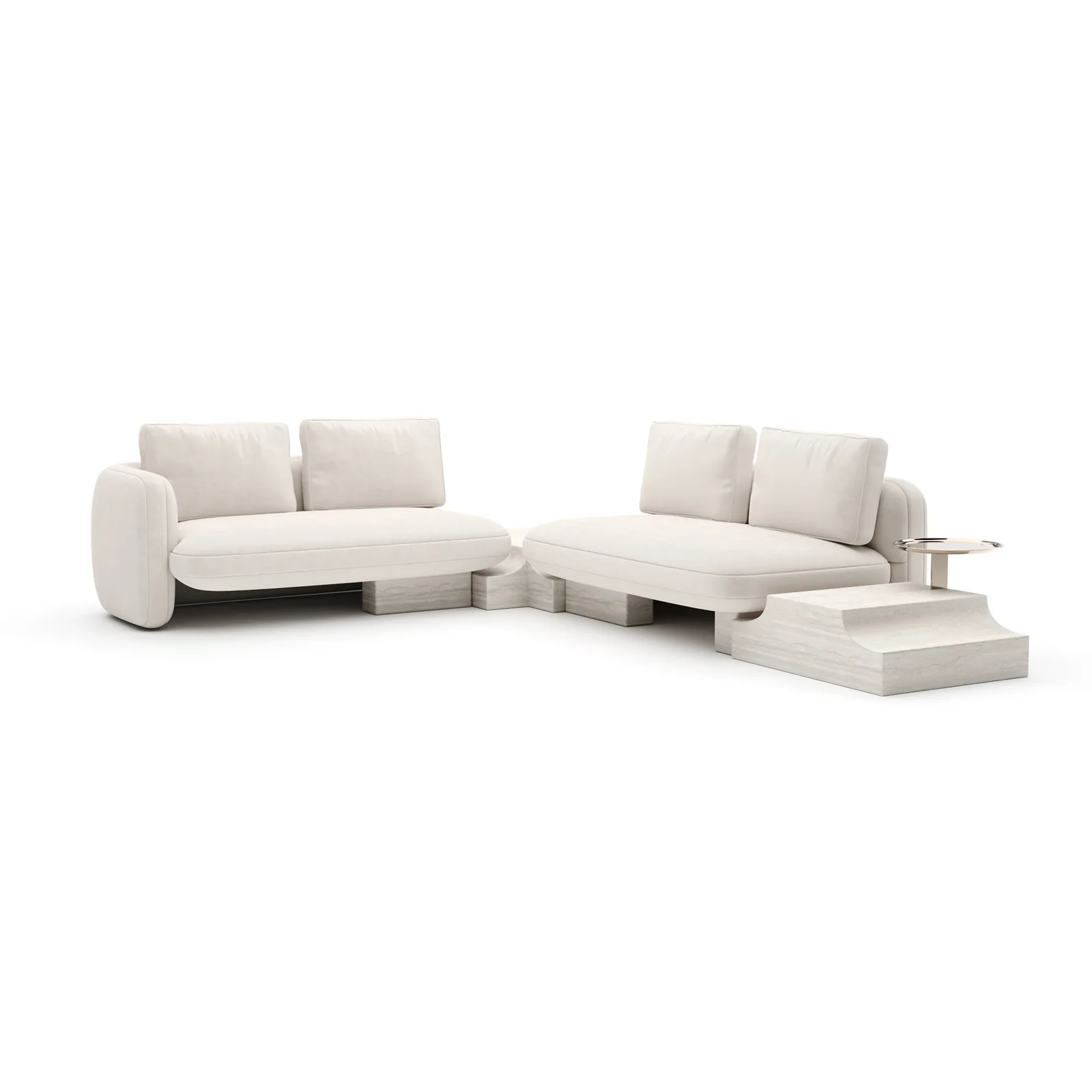 Overlap Wedge Sectional Ecru — view 2
