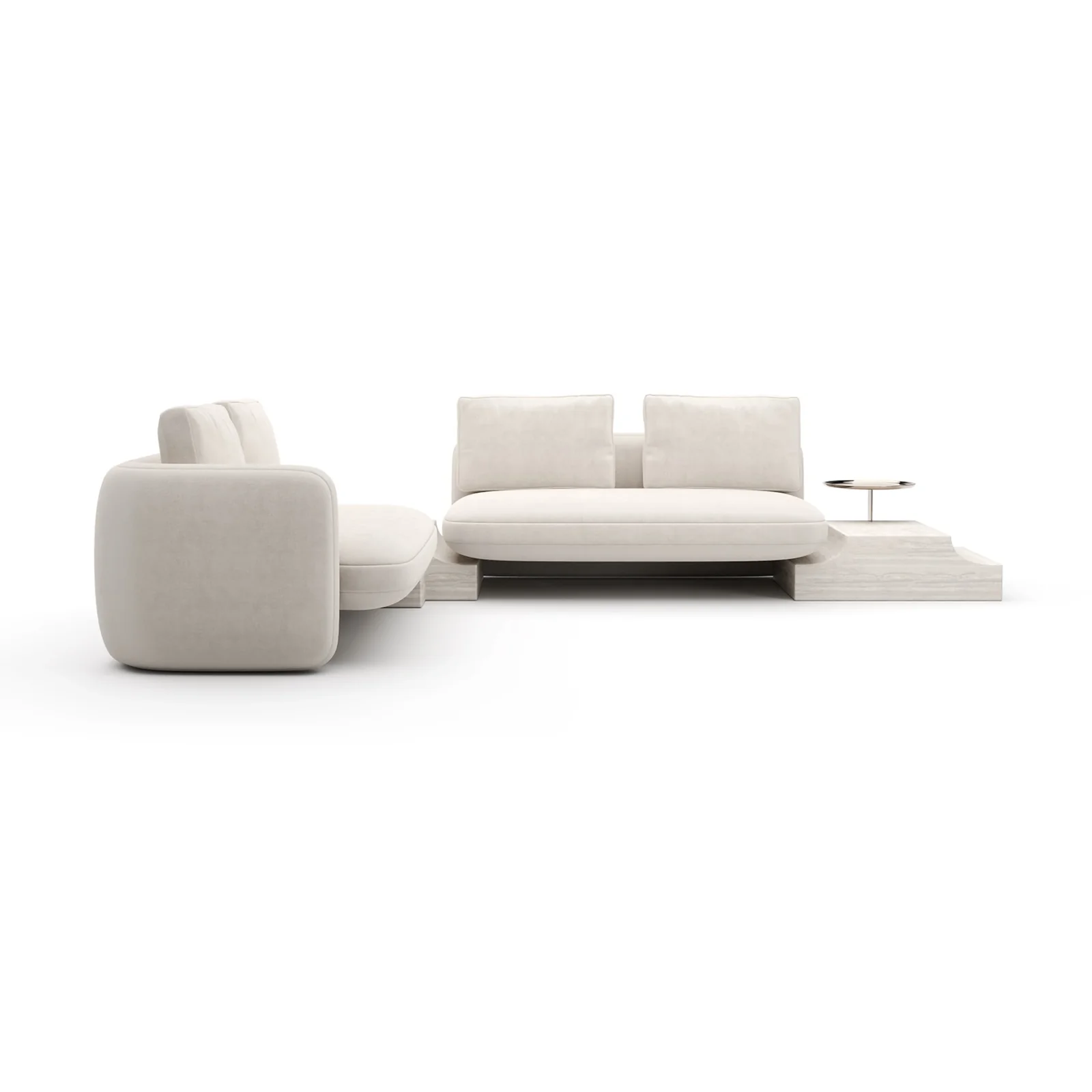 Overlap Wedge Sectional Ecru — view 3