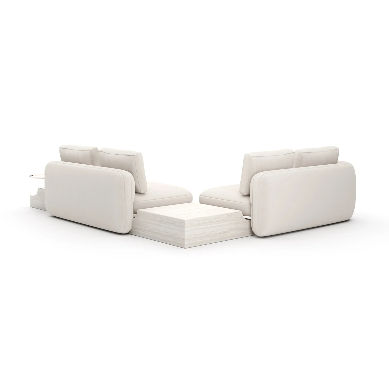 Overlap Wedge Sectional Ecru — view 4