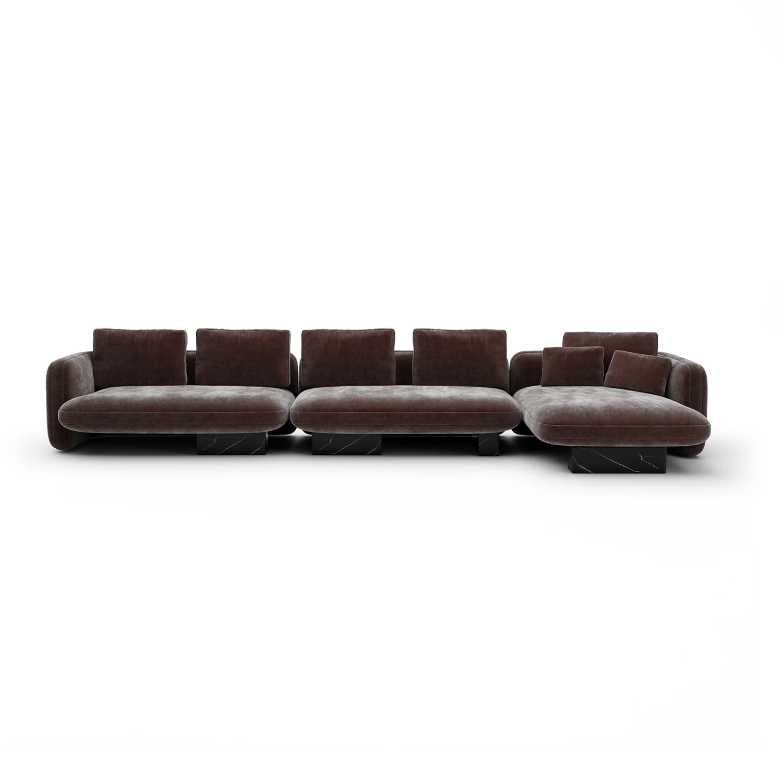 Overlap Right Chaise Sec Large Dk Taupe