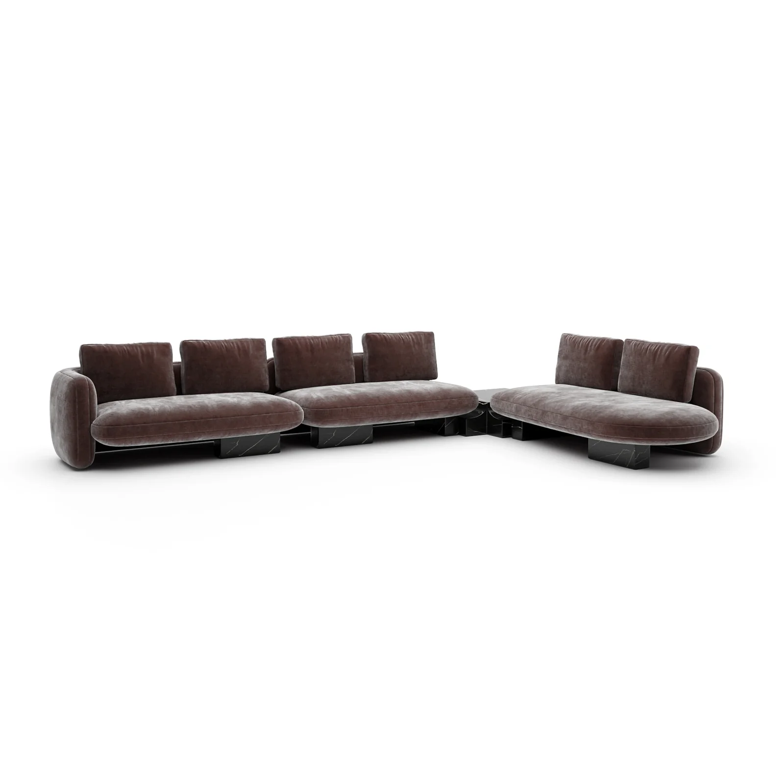 Overlap L Bumper Sectional Dk Taupe — view 2