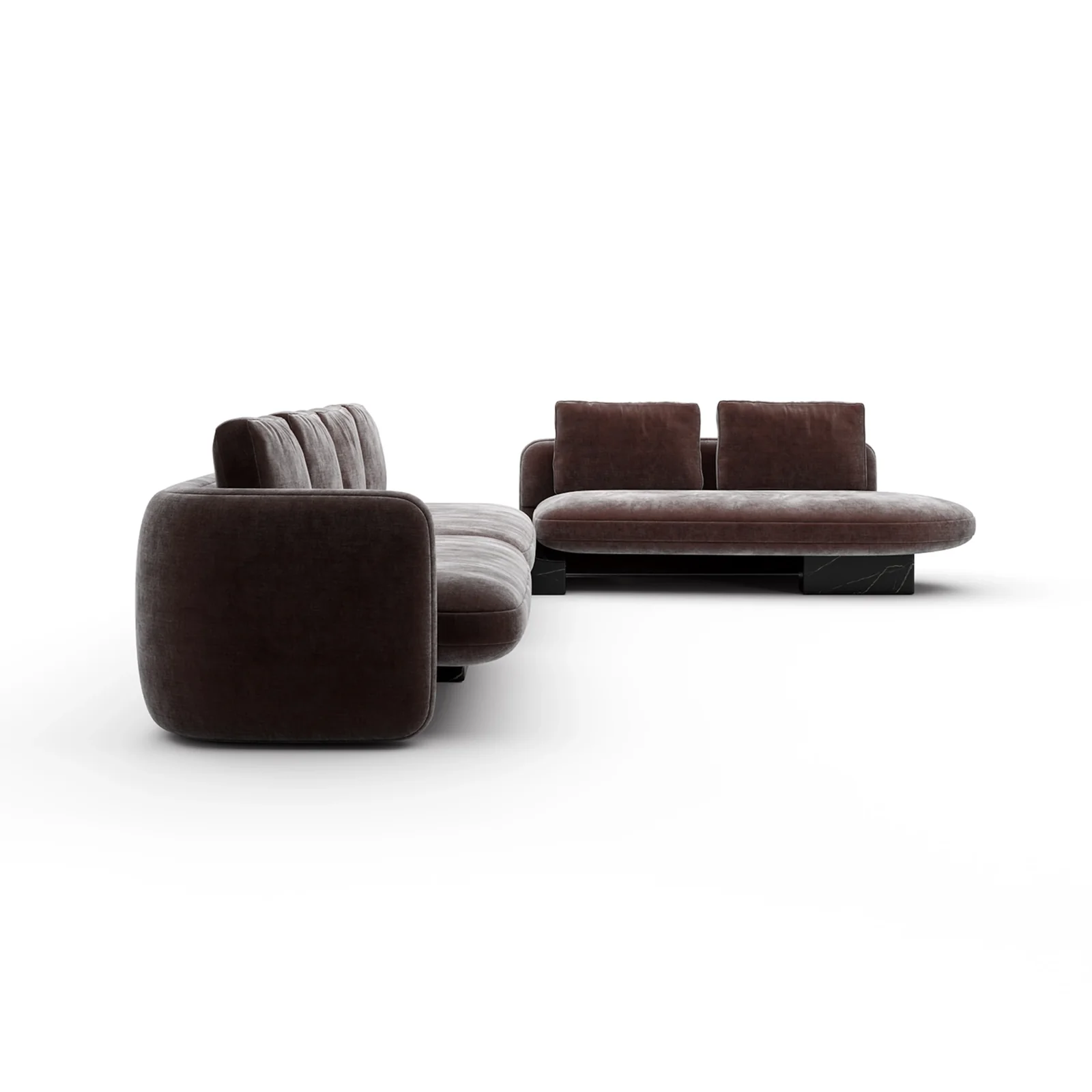Overlap L Bumper Sectional Dk Taupe — view 3