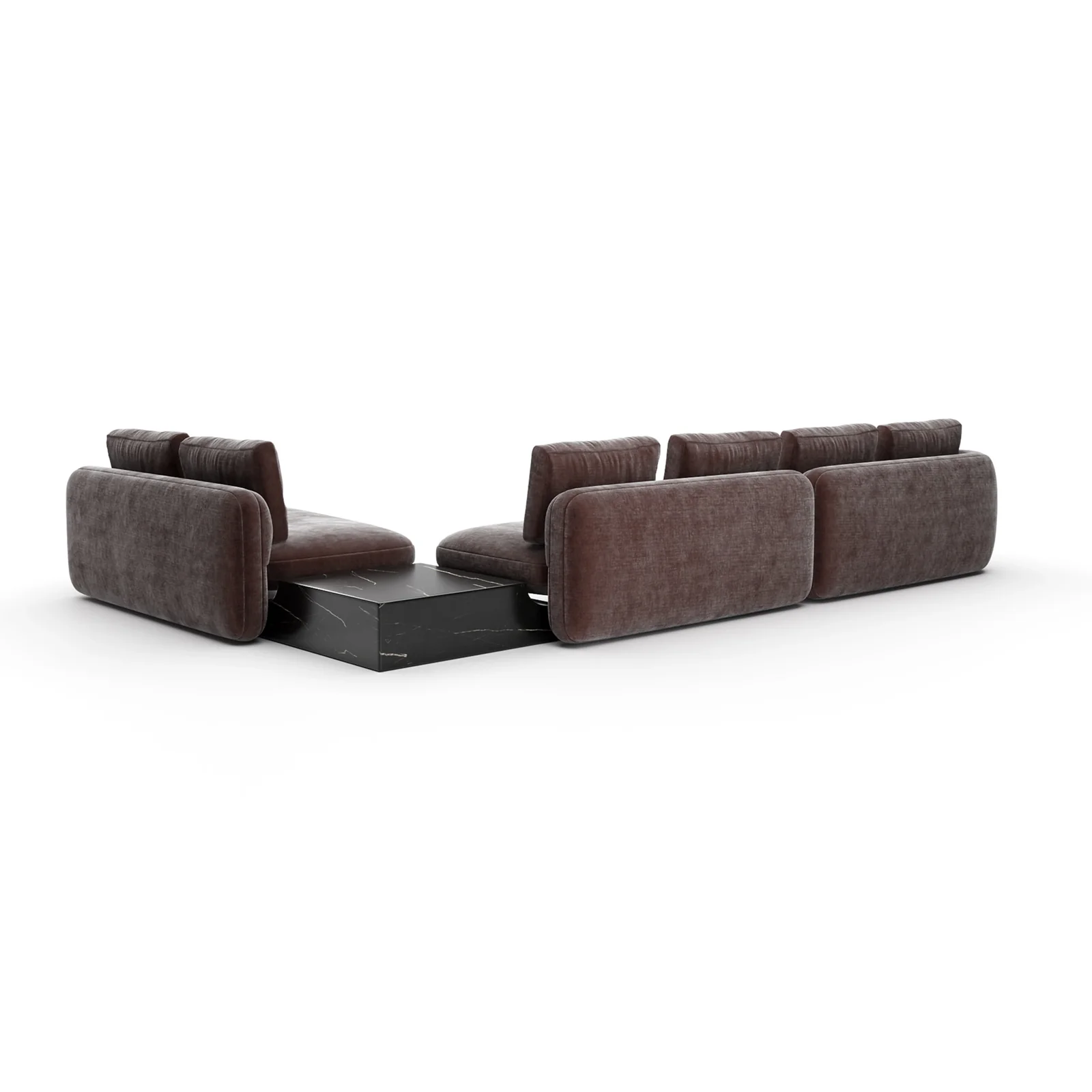 Overlap L Bumper Sectional Dk Taupe — view 4