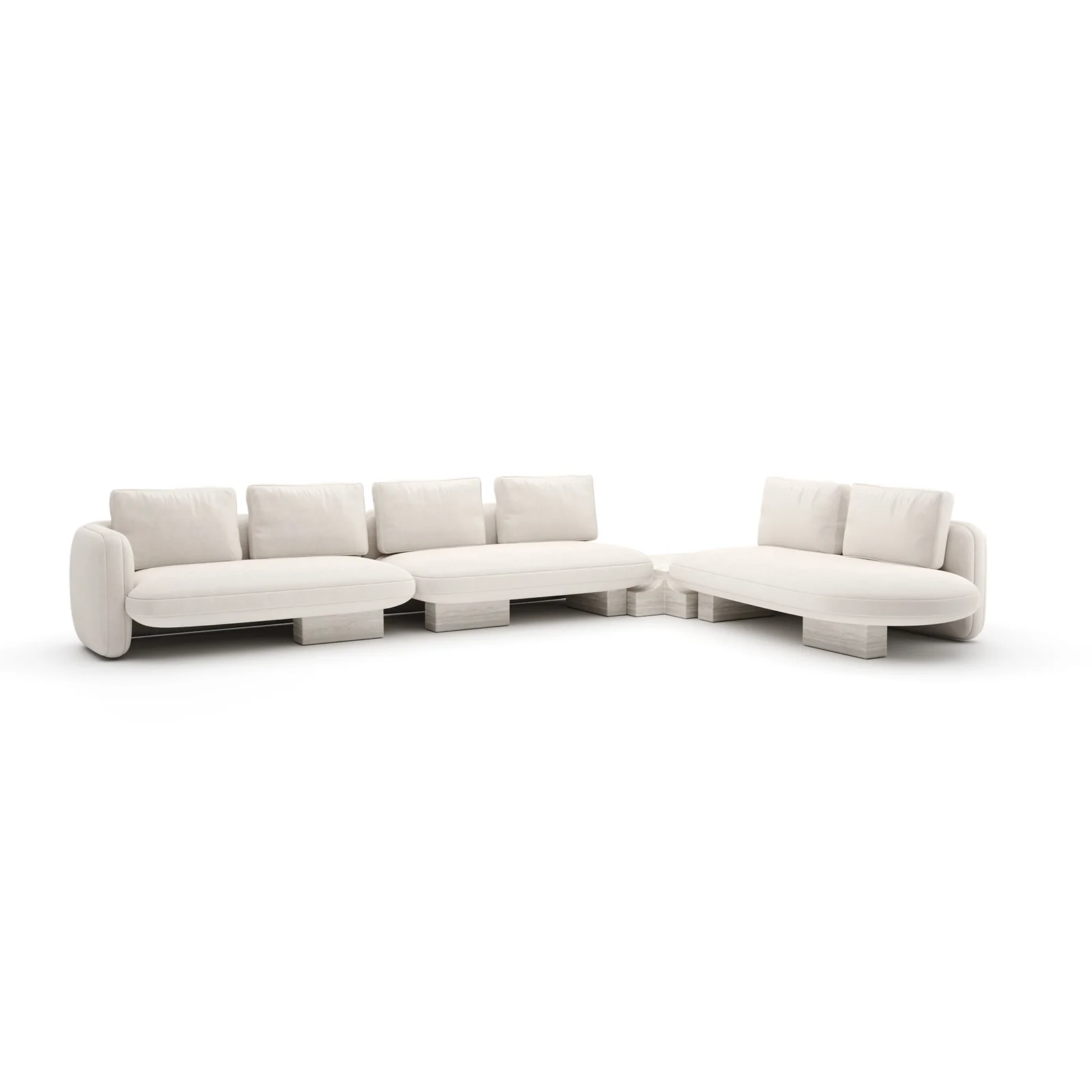 Overlap L Bumper Sectional Ecru — view 2