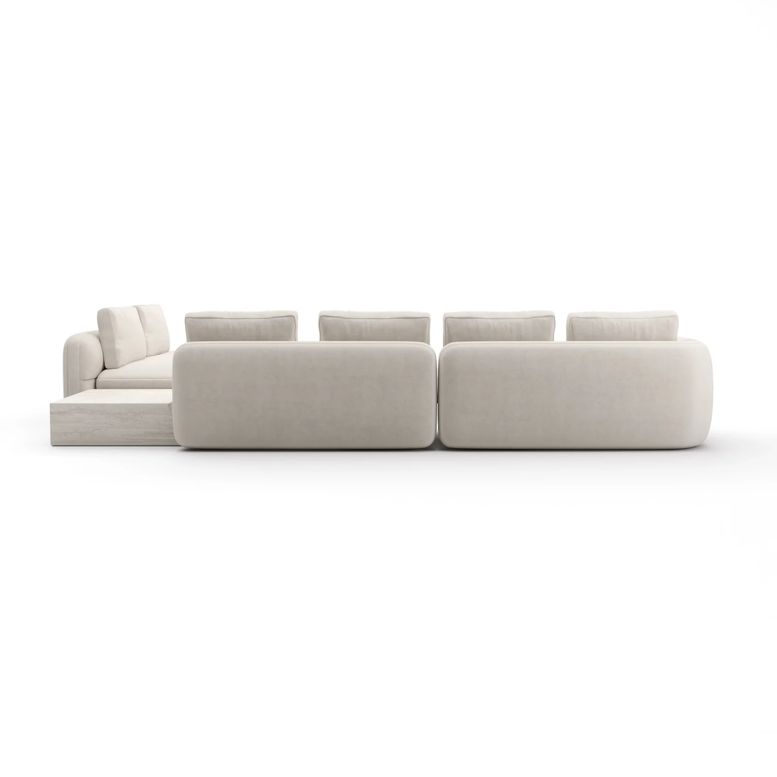 Overlap L Bumper Sectional Ecru — view 4