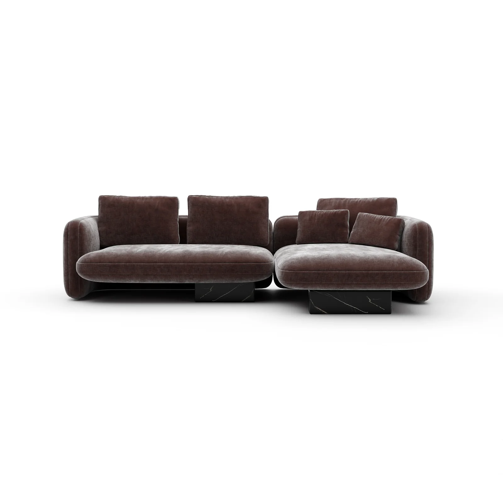 Overlap Right Chaise Sec Small Dk Taupe