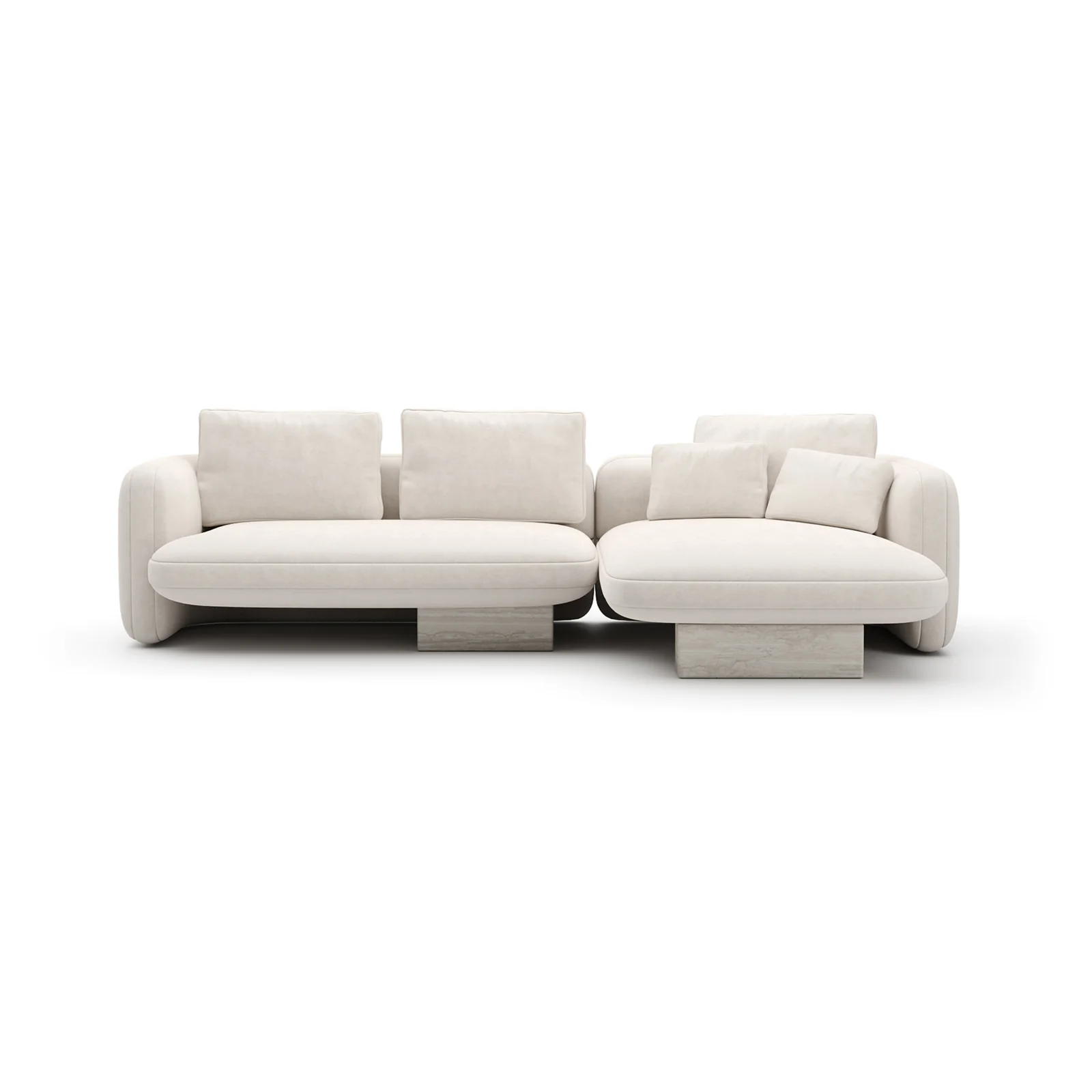 Overlap Right Chaise Sec Small Ecru