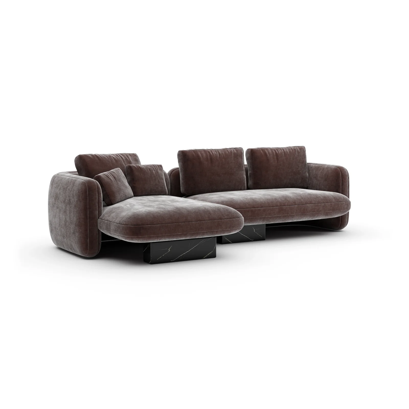 Overlap Left Chaise Sec Small Dk Taupe — view 2