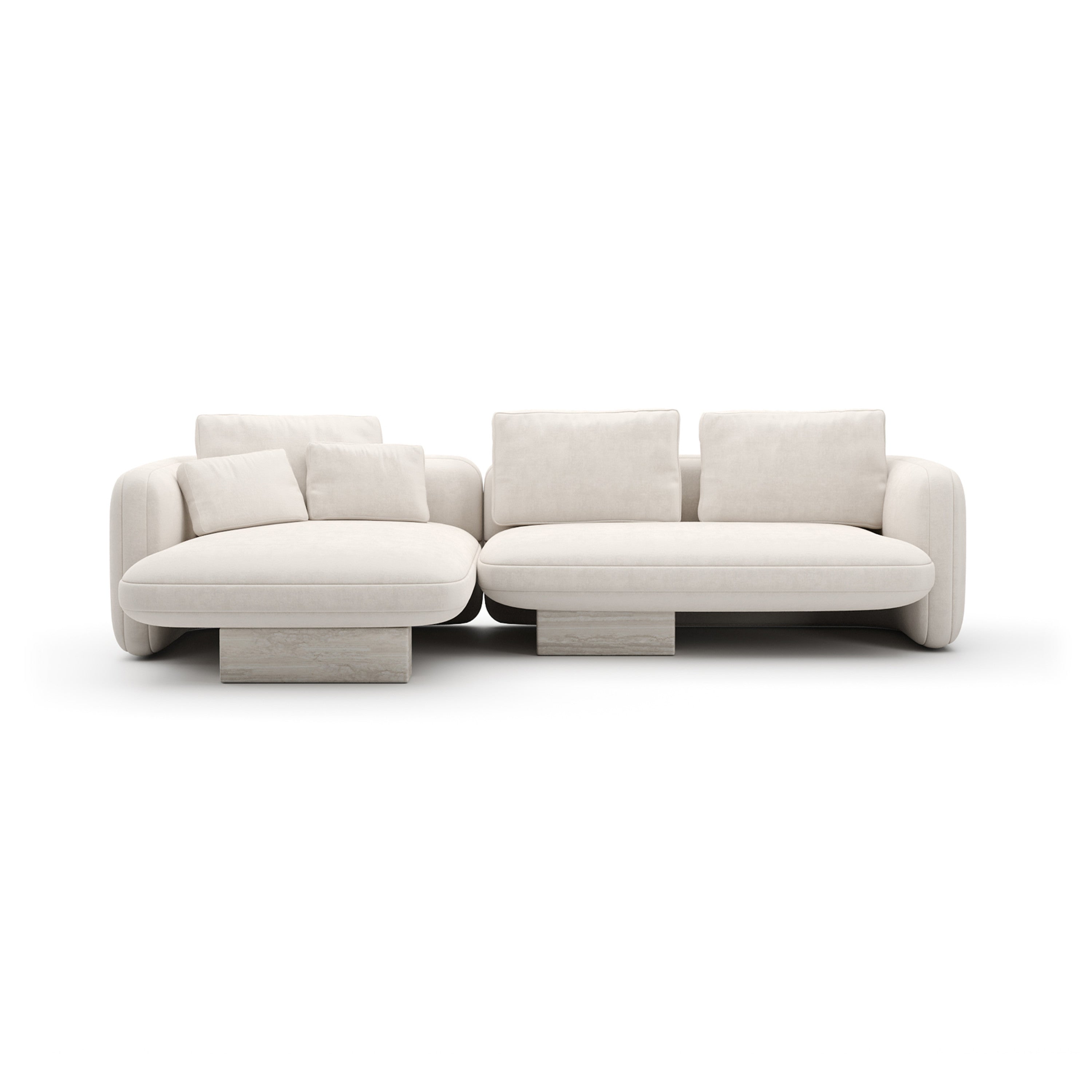Overlap Left Chaise Sec Small Ecru