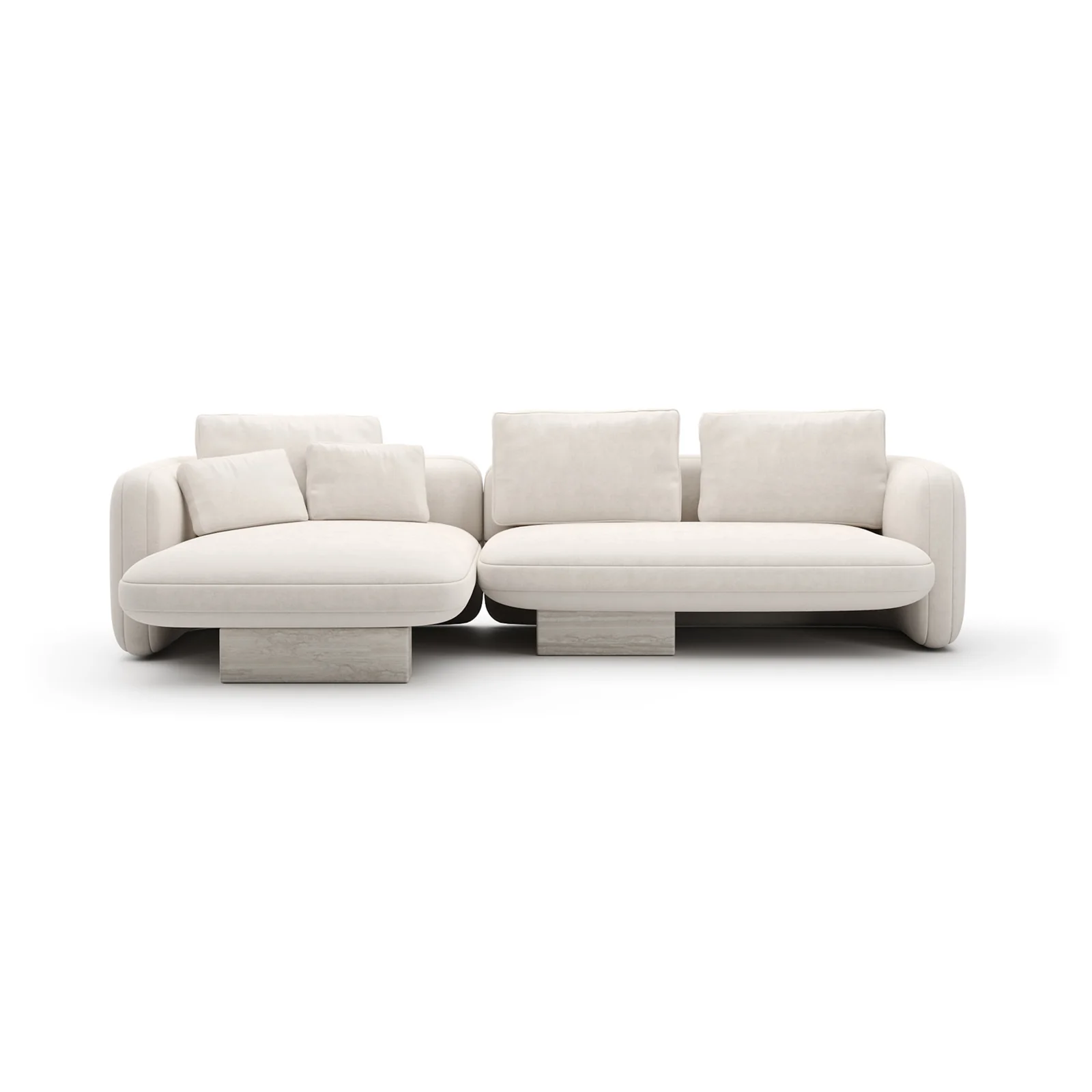 Overlap Left Chaise Sec Small Ecru