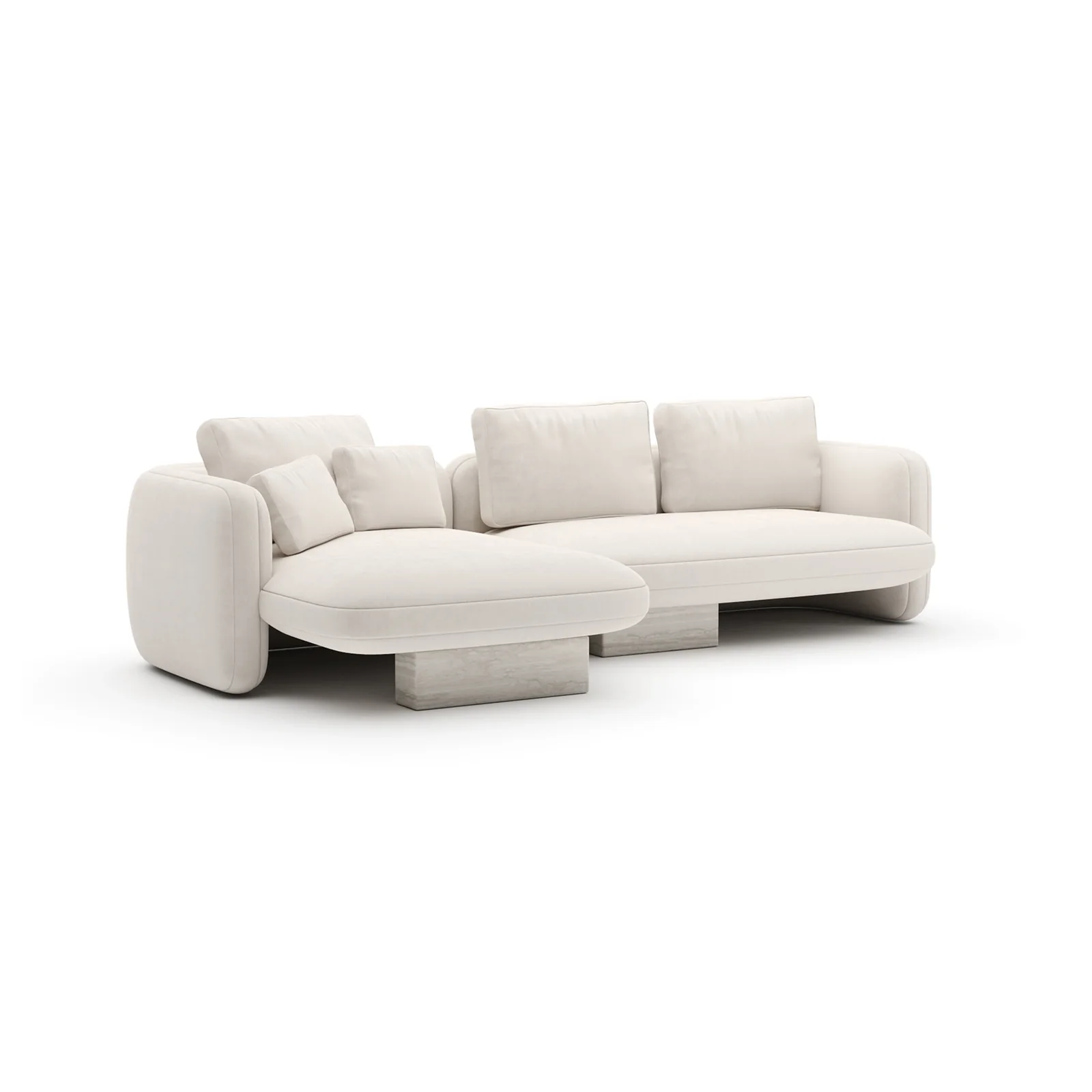 Overlap Left Chaise Sec Small Ecru — view 2