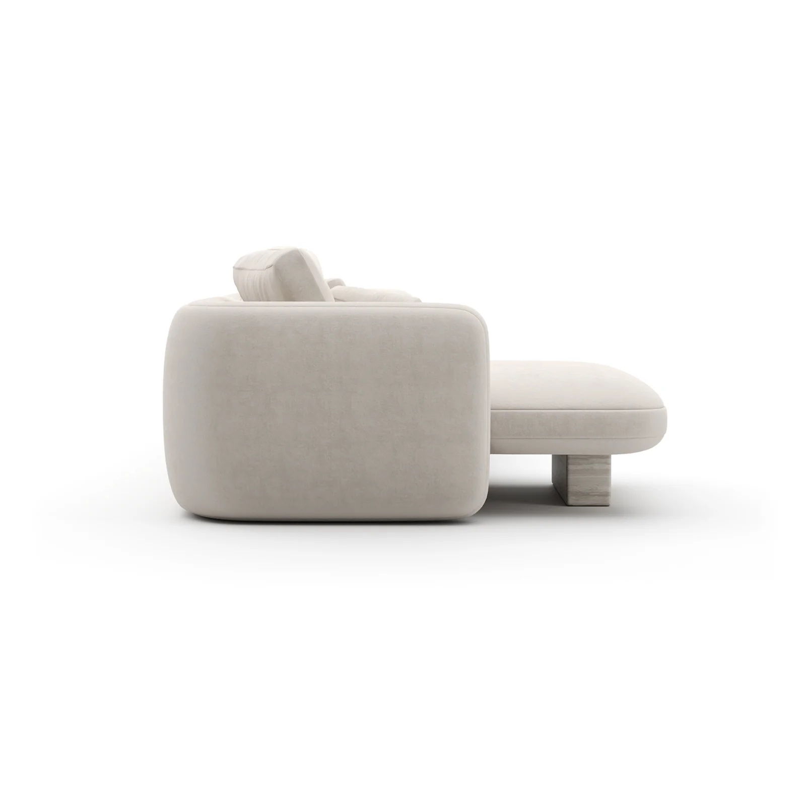 Overlap Left Chaise Sec Small Ecru — view 3