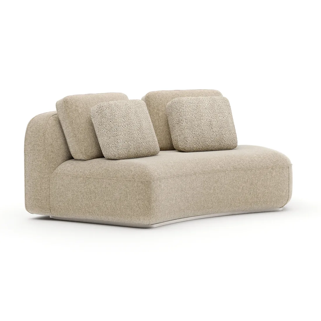 Sasso RAF Curved Armless Loveseat - Oatm