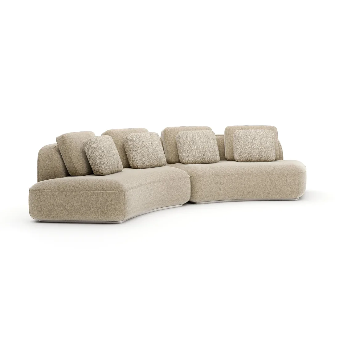 Sasso 2pc Curved Sofa - Oatmeal