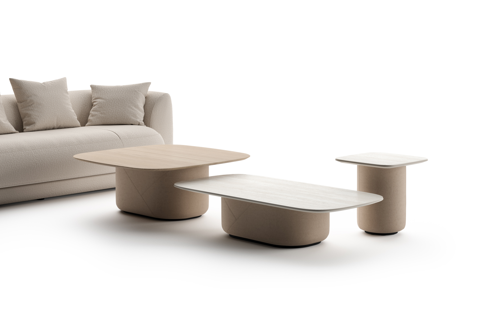 Clou Coffee and Lamp Tables in a room setting